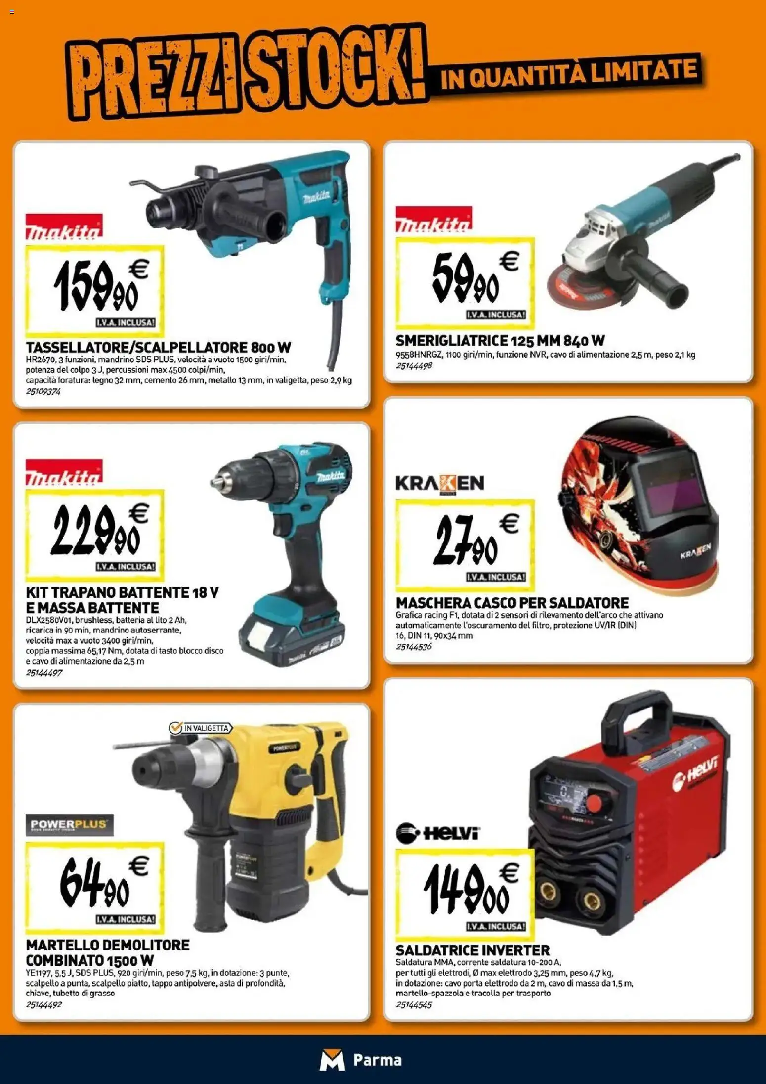 Nuovo TECNOMAT catalogo Parma dal 24/09/2026 > offerte anteprima 🛍️ | Pagina: 20 | Prodotti: Maschera, Saldatrice inverter, Martello, Cemento