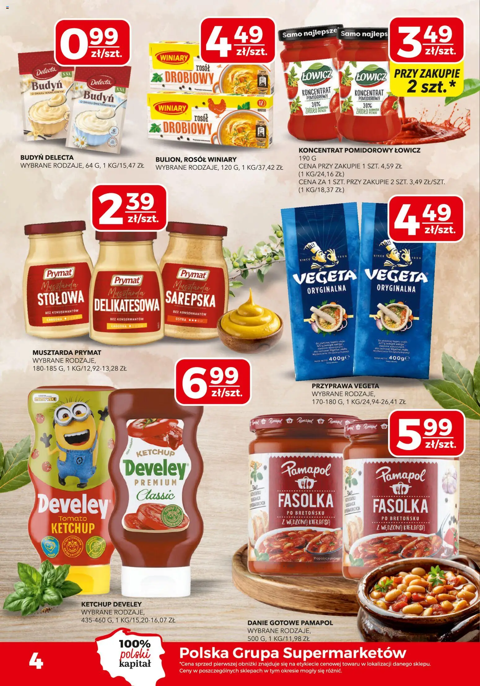 Top Market gazetka od 21.05.2026 | Strona: 4 | Produkty: Kiełbasa, Ketchup, Koncentrat pomidorowy, Musztarda