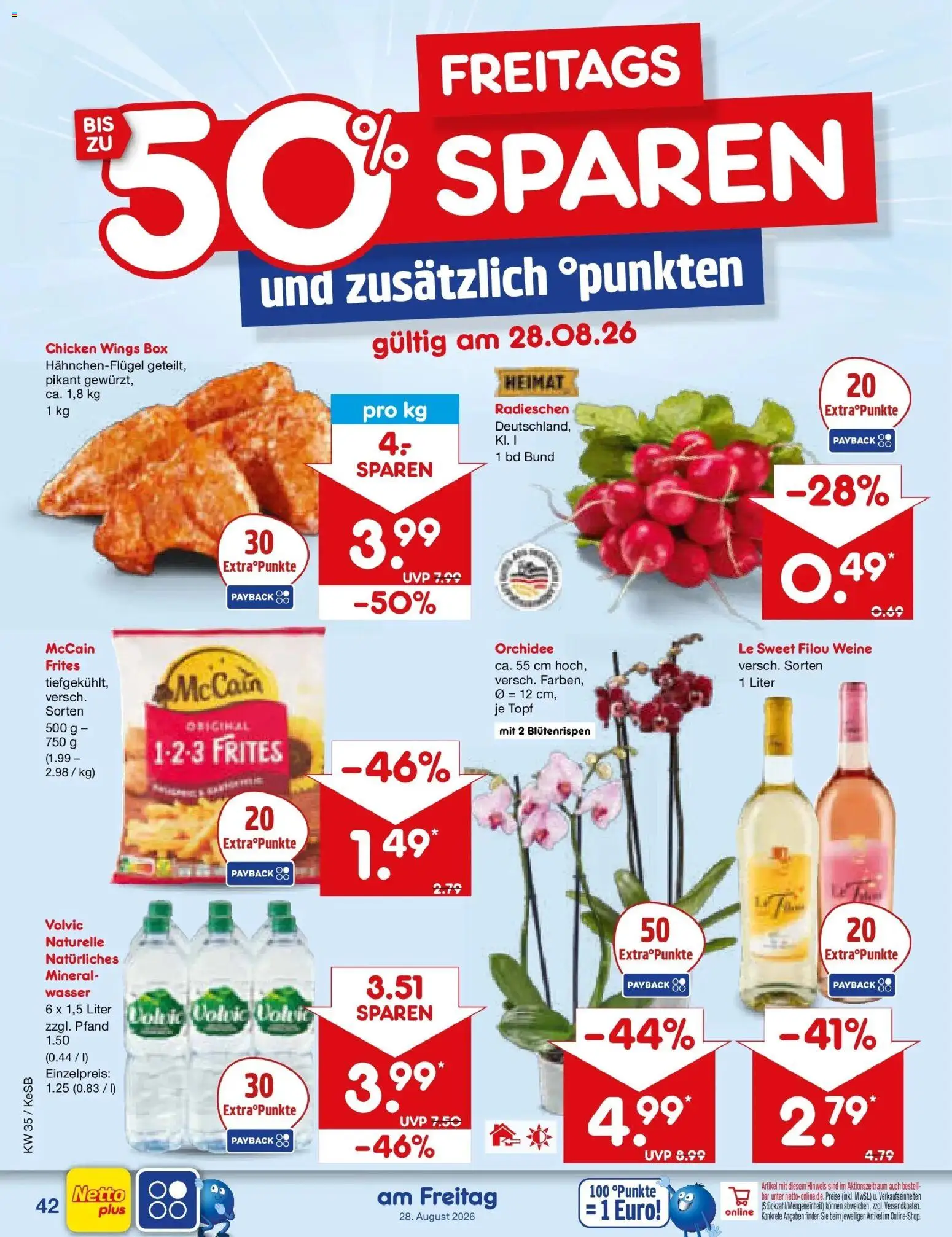 Netto Marken-Discount Prospekt Koblenz (ab 24.08.2026) » Angebote | Seite: 56 | Produkte: Orchidee, McCain, Wasser, Volvic