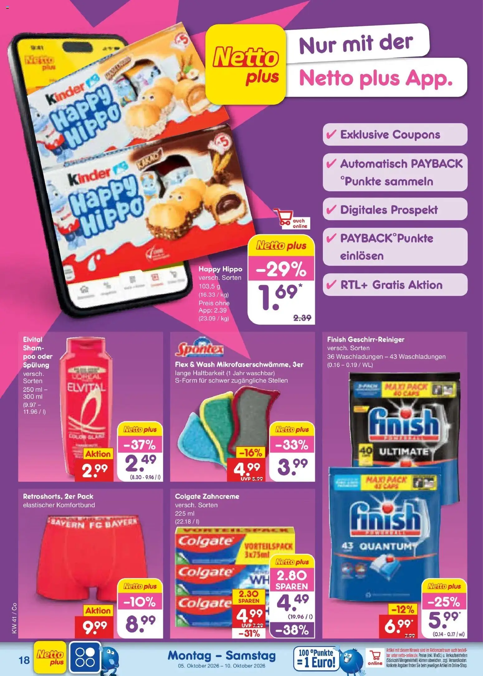 Netto Marken-Discount Prospekt Leipzig – gültig ab 05.10.2026 | Seite: 18 | Produkte: Finish, Spülung