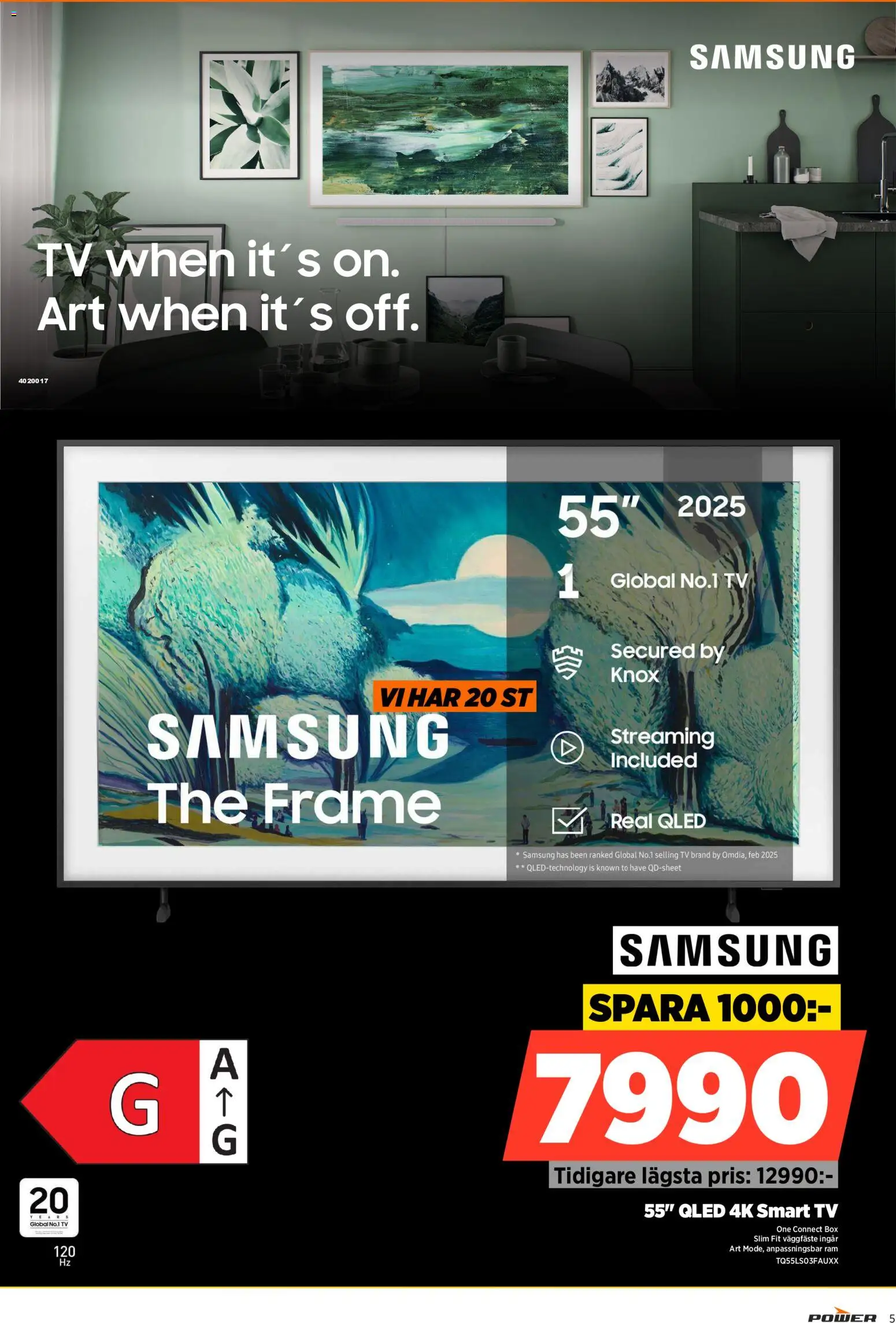 Power reklamblad aktuell från 24/09/2026 | Sida: 5 | Produkter: Is, Smart tv, Tv