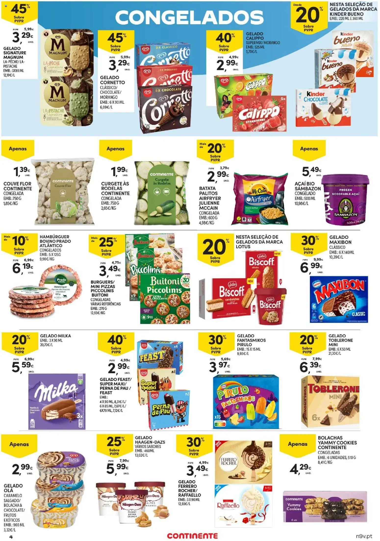 Continente Açores │ válido de 17/09/2026 | Página: 4 | Produtos: Batata, Bolachas, Gelado, Chocolate