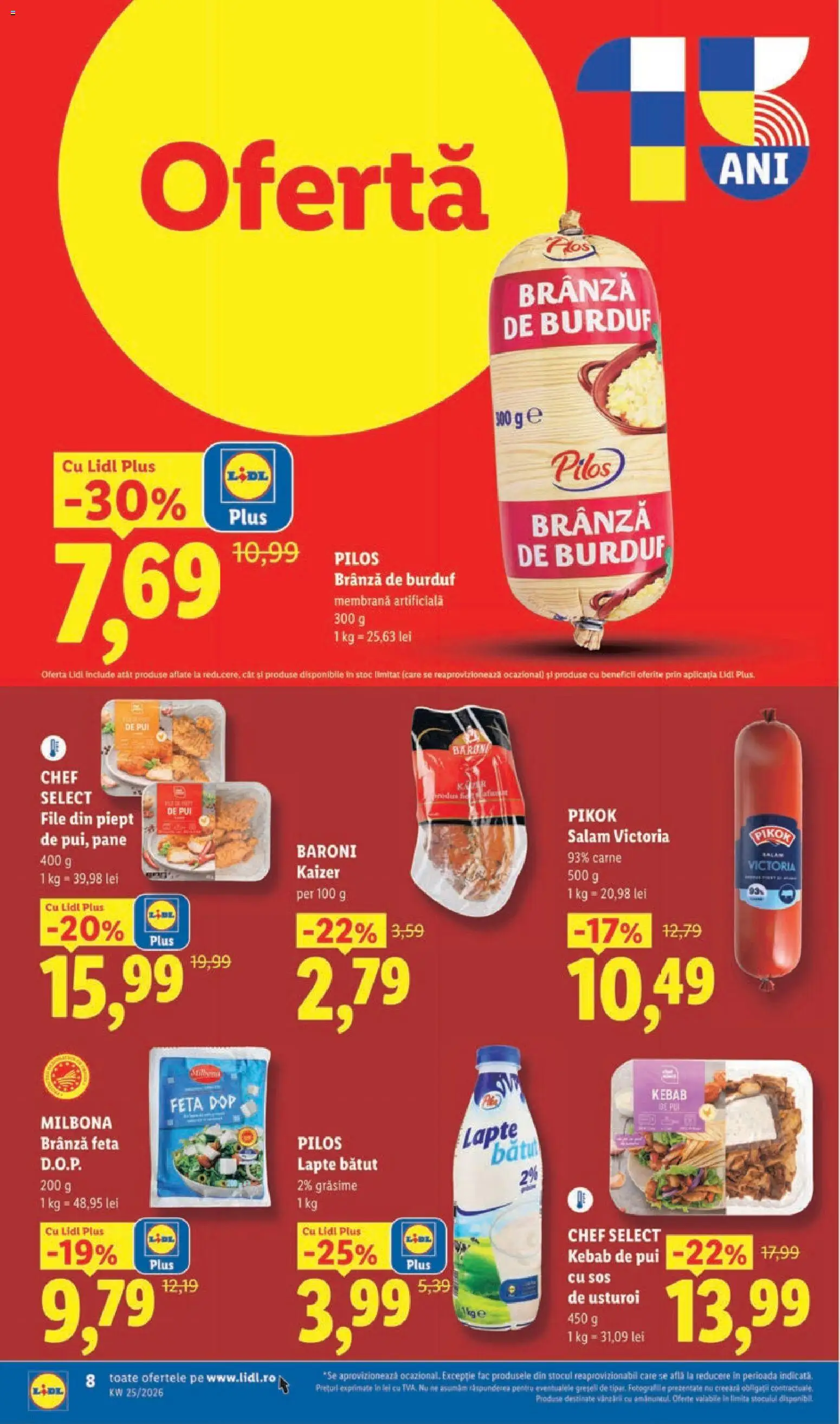 Noul catalog Lidl – valabil de la 15.06.2026 | Pagină: 8 | Produse: Hacıyatmaz Kedi Oyuncağı, Salam, Sos, Usturoi
