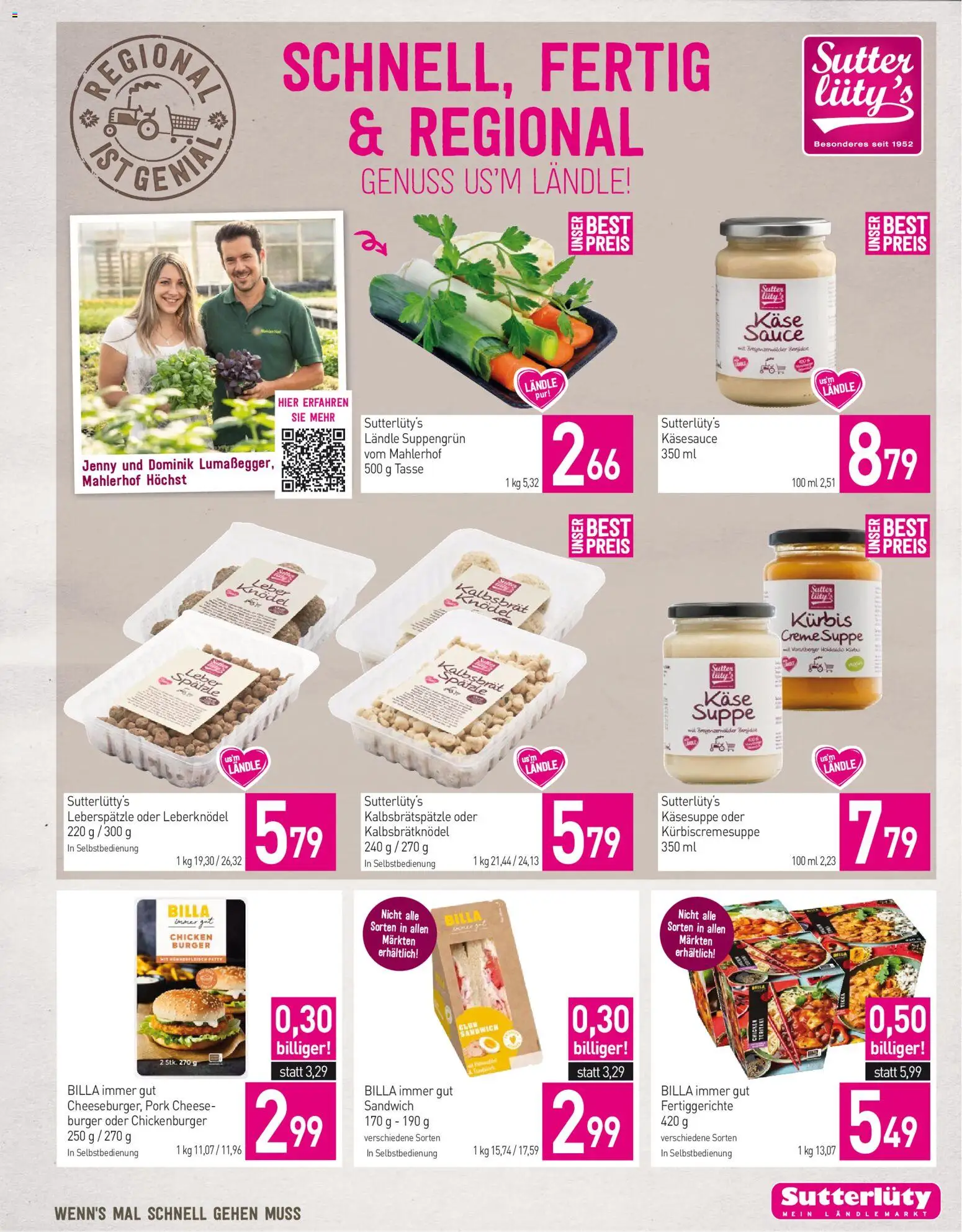 Sutterlüty Flugblatt gültig ab 22.10.2026 | Seite: 13 | Produkte: Burger, Fertiggerichte, Kürbis, Creme