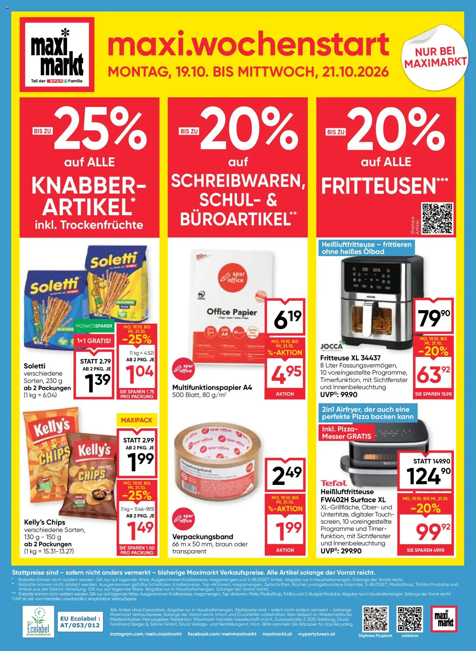 Maximarkt Flugblatt gültig ab 15.10.2026 | Seite: 24 | Produkte: Chips, Trockenfrüchte, Pizza