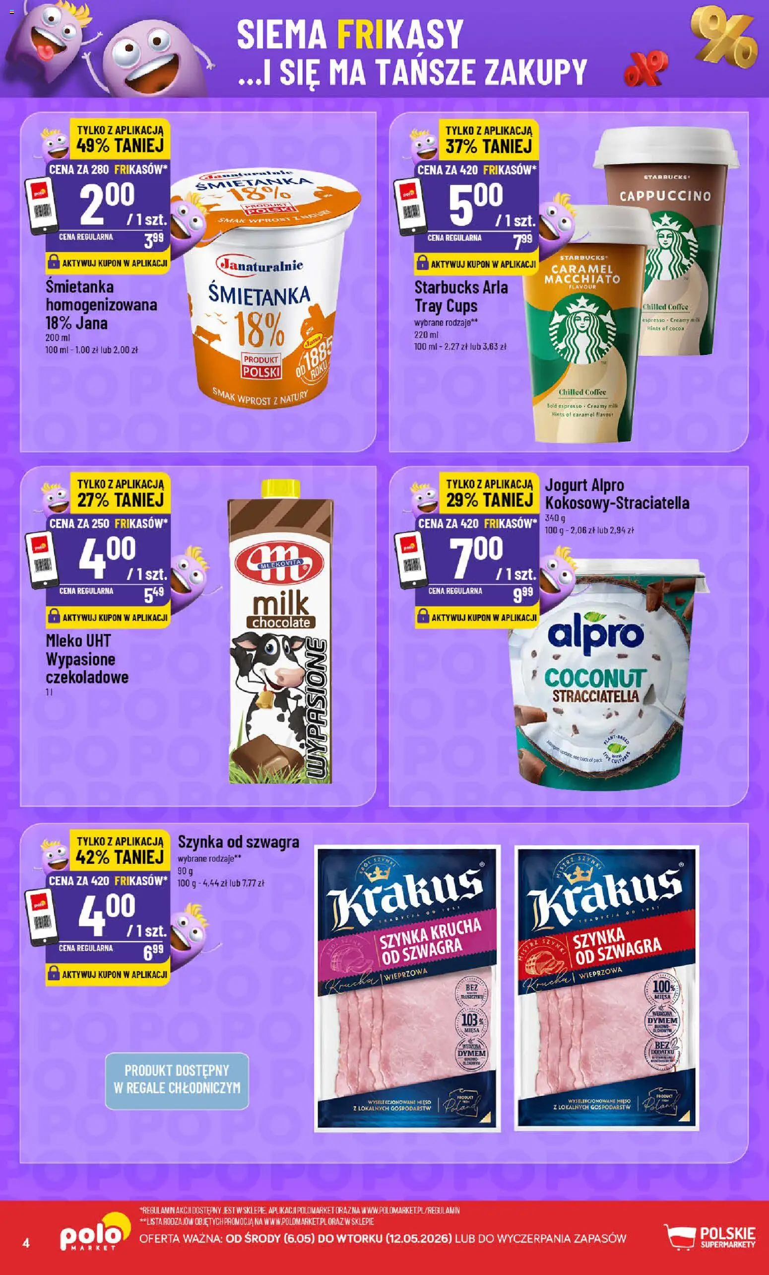 POLOmarket gazetka - Frikasowe Hity od 06.05.2026 | Strona: 4 | Produkty: Alpro, Mięso, Cappuccino, Mleko
