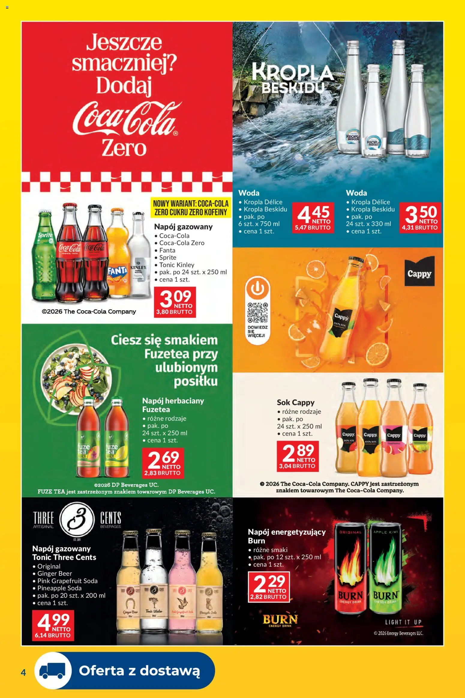 Makro gazetka - Dostawy dla gastronomii od 01.11.2026 | Strona: 4 | Produkty: Fanta, Sok, Kiwi, Woda