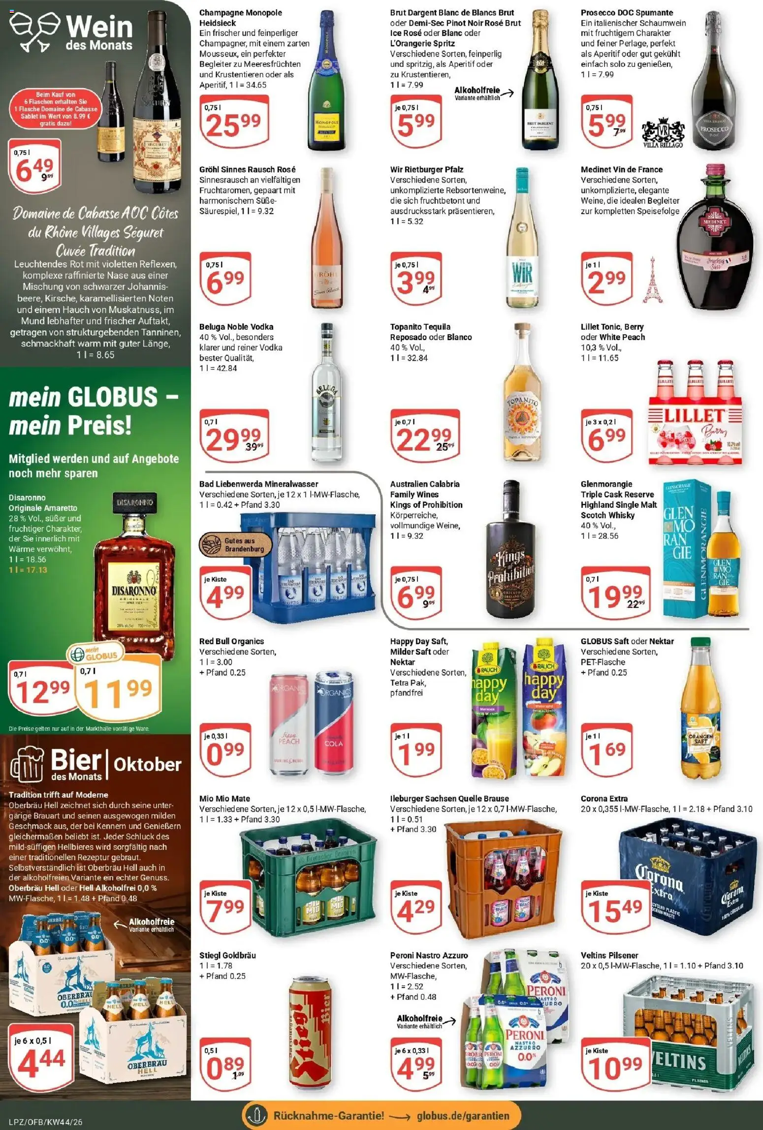 Globus Prospekt Leipzig – gültig ab 26.10.2026 | Seite: 18 | Produkte: Red bull, Brut dargent, Vodka, Veltins