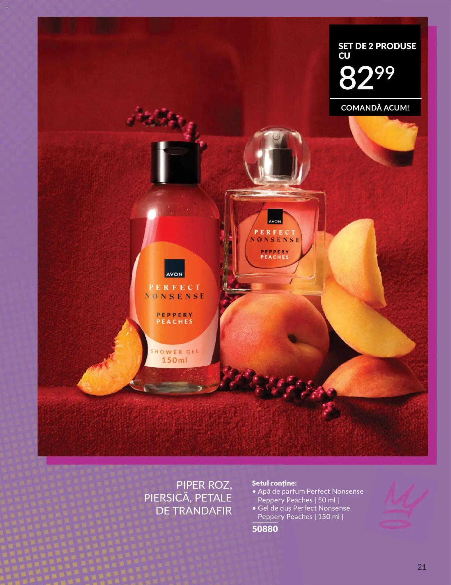 Noul catalog Avon – valabil de la 09.07.2026 | Pagină: 21 | Produse: Duș, Gel de duș, Apă, Piper