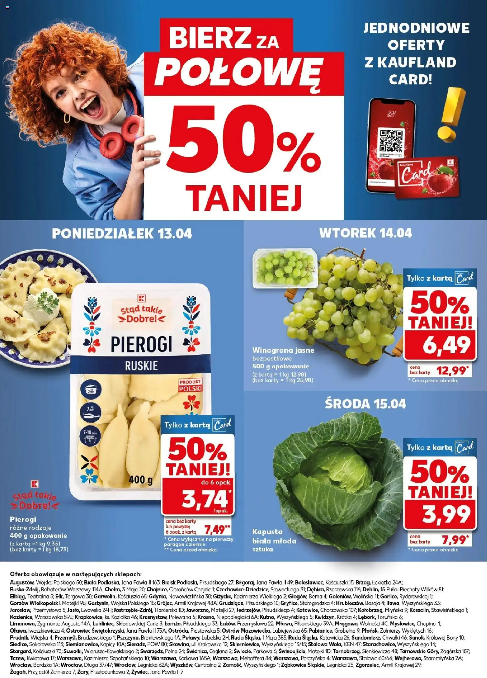 Kaufland gazetka - Mocny start od 13.04.2026 | Strona: 34 | Produkty: Kapusta, Karta, Winogrona, Pierogi