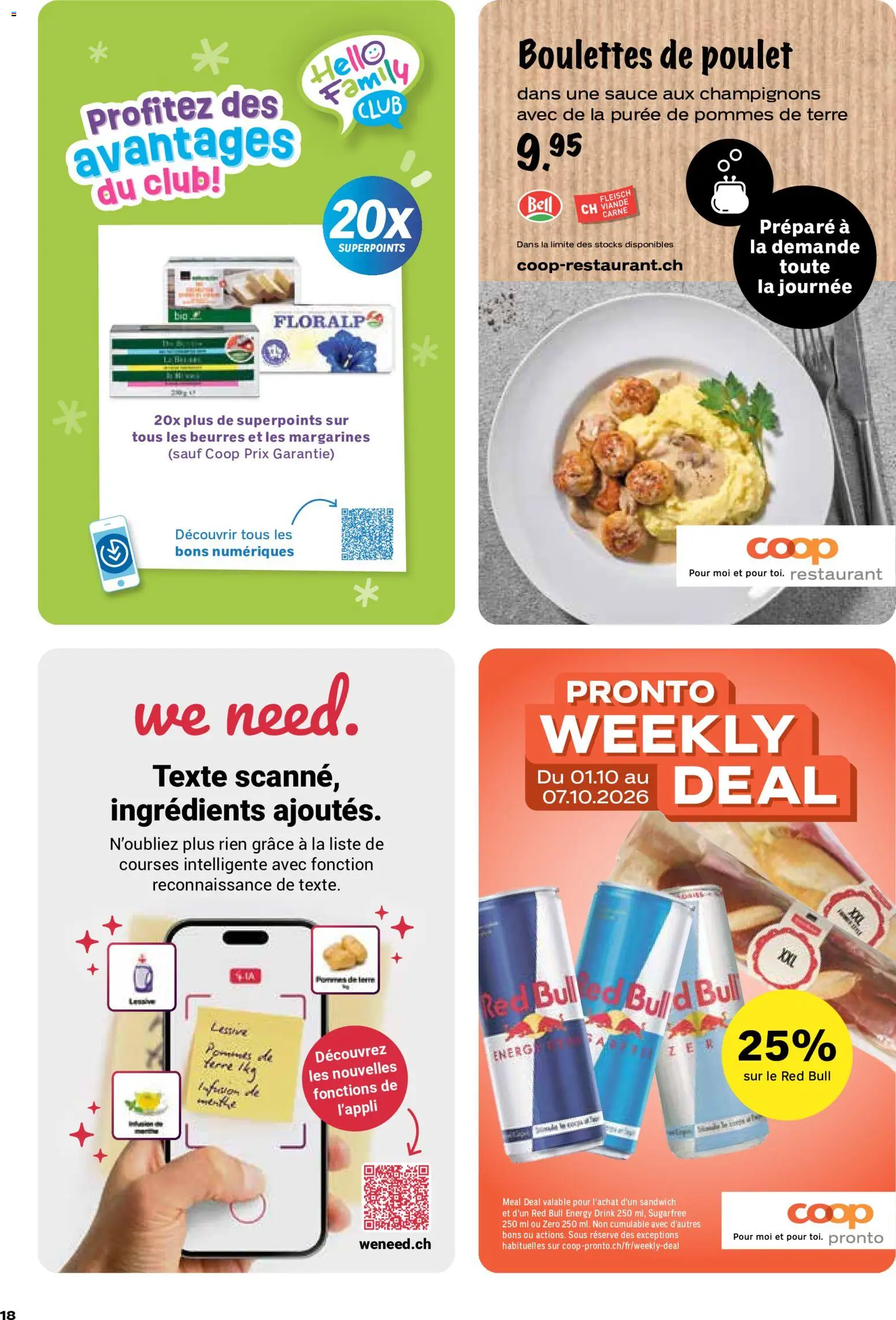 Coop aktionen FR – gültig ab 01.10.2026 | Seite: 18 | Produkte: Red bull, Champignons