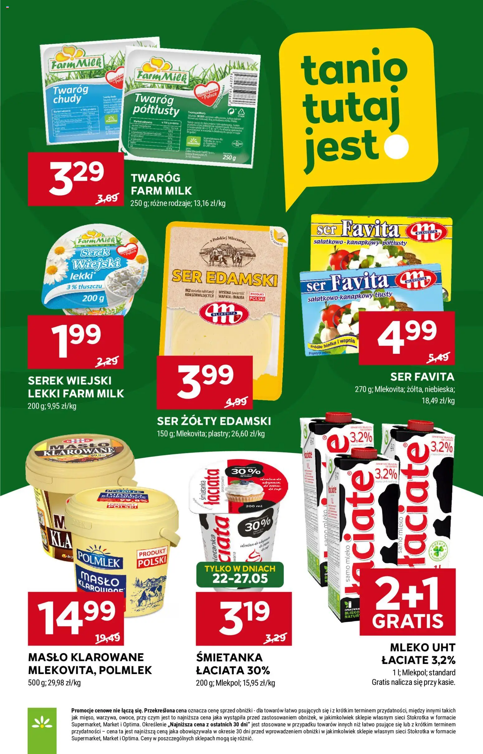 Stokrotka gazetka - Market od 21.05.2026 | Strona: 18 | Produkty: Twaróg chudy, Mleka, Masło, Twaróg