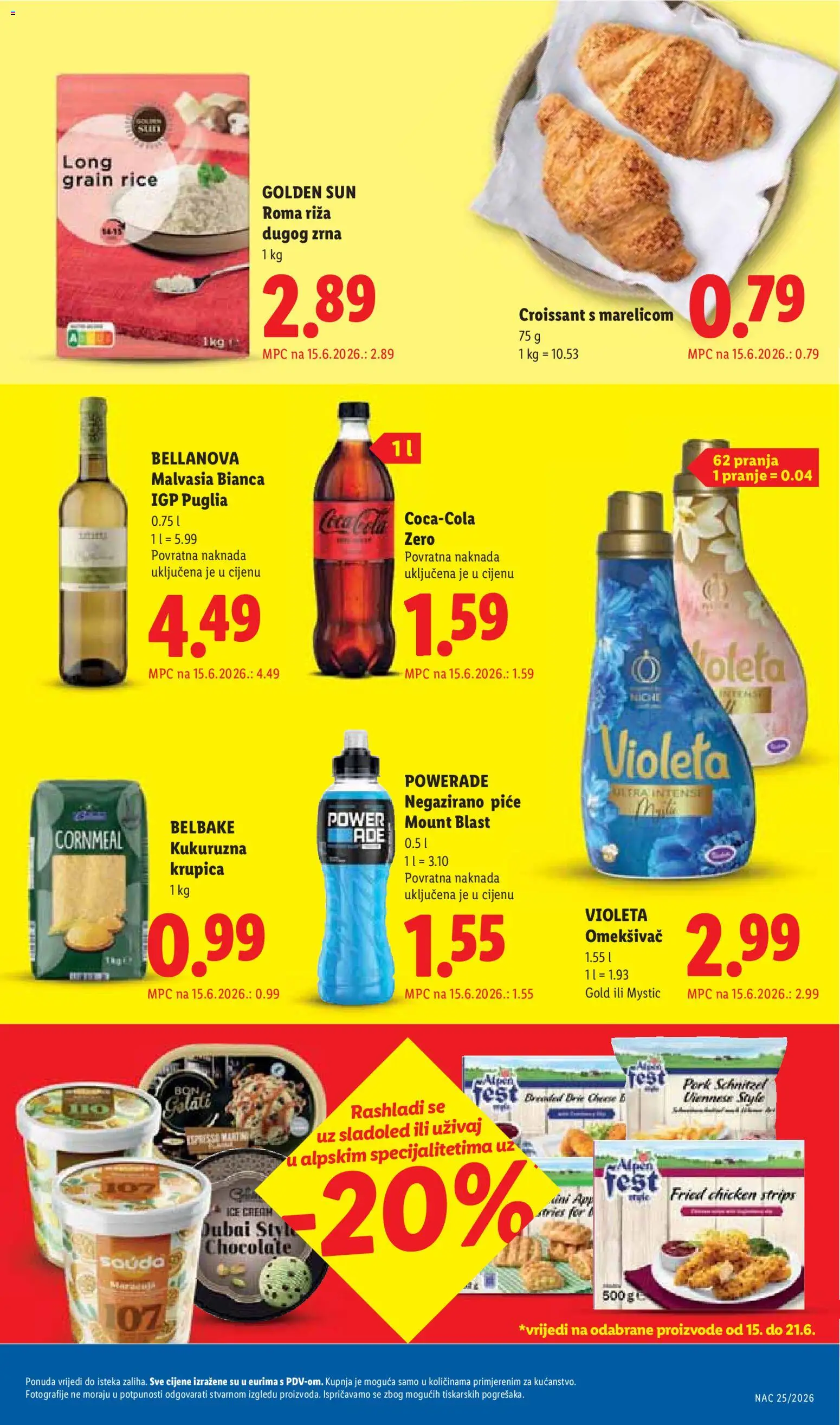 Lidl katalog | vrijedi od 15.06.2026 | Stranica: 23 | Proizvodi: Coca cola, Riža, Omekšivač, Sladoled