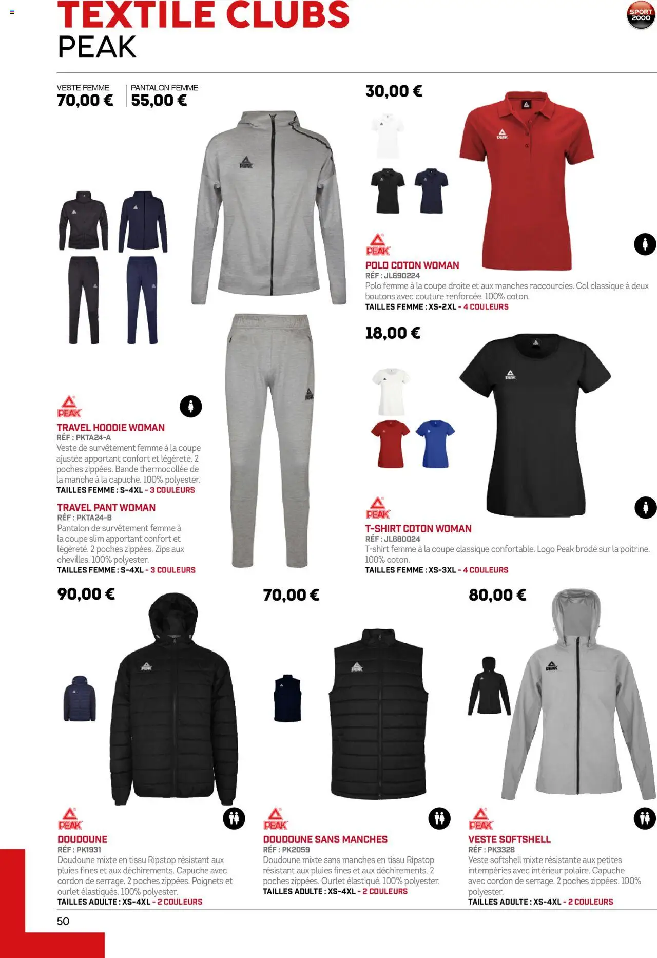 {H1} | Page: 50 | Produits: Polo, Veste, Pantalon, Doudoune