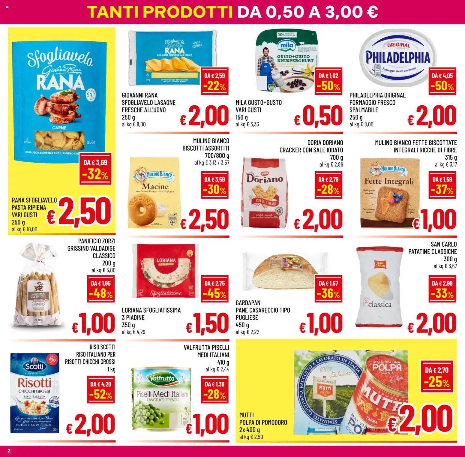Volantino A&O del 05/08/2026 | Pagina: 2 | Prodotti: Pane, Riso, Panna, Biscotti