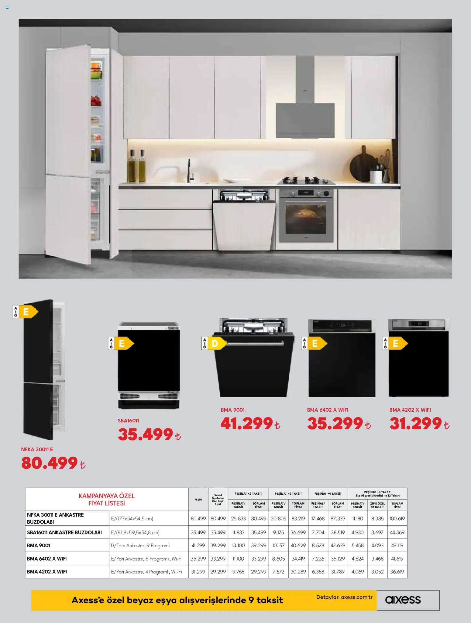 Vestel - Ankastre Ürünler - 02 Eylül 2026 tarihinden itibaren geçerlidir | Sayfa: 18 | Ürünler: Buzdolabı