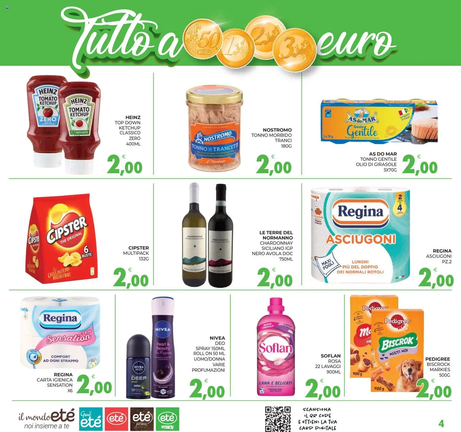 Volantino Eté del 03/07/2026 | Pagina: 4 | Prodotti: Carta igienica, Ketchup, The, Tonno