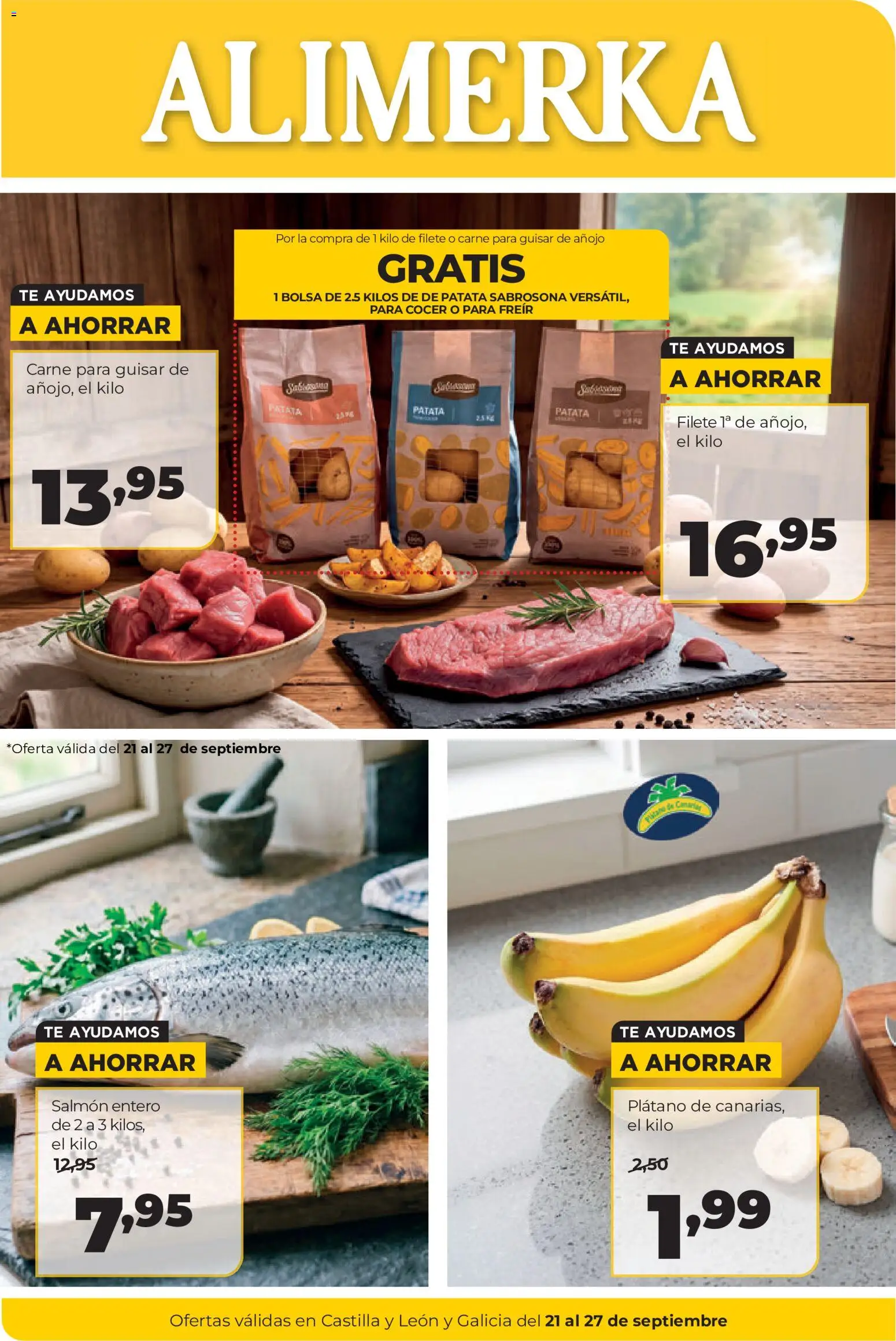 Alimerka folleto Castilla y León │ válido desde el 21/09/2026 | Página: 1 | Productos: Salmón, Bolsa, Filete, Carne
