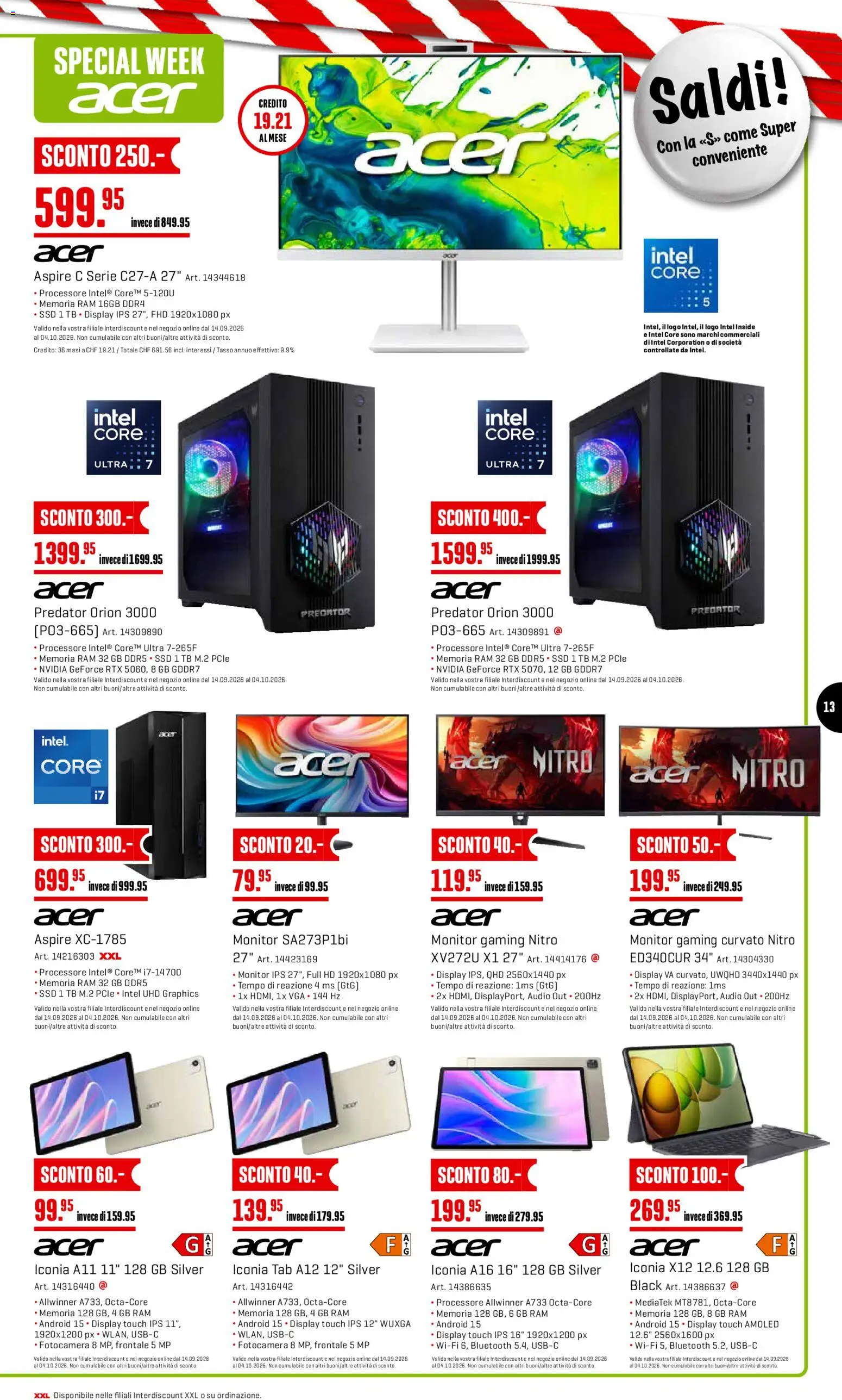 Interdiscount aktionen IT – gültig ab 21.09.2026 | Seite: 13 | Produkte: Audio, Monitor