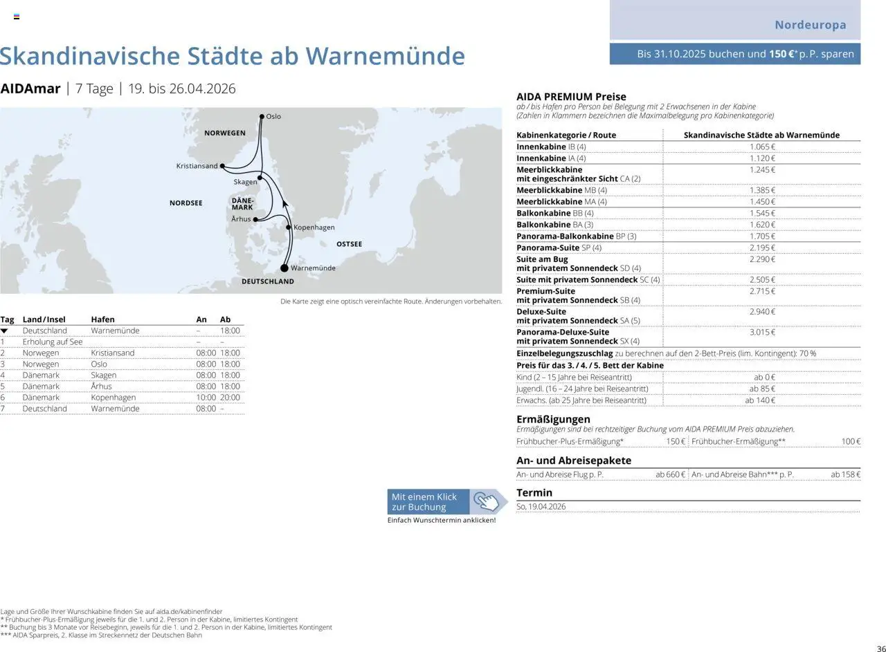 Aida Sommer 2026 – gültig ab 01.03.2026 | Seite: 36 | Produkte: Bett