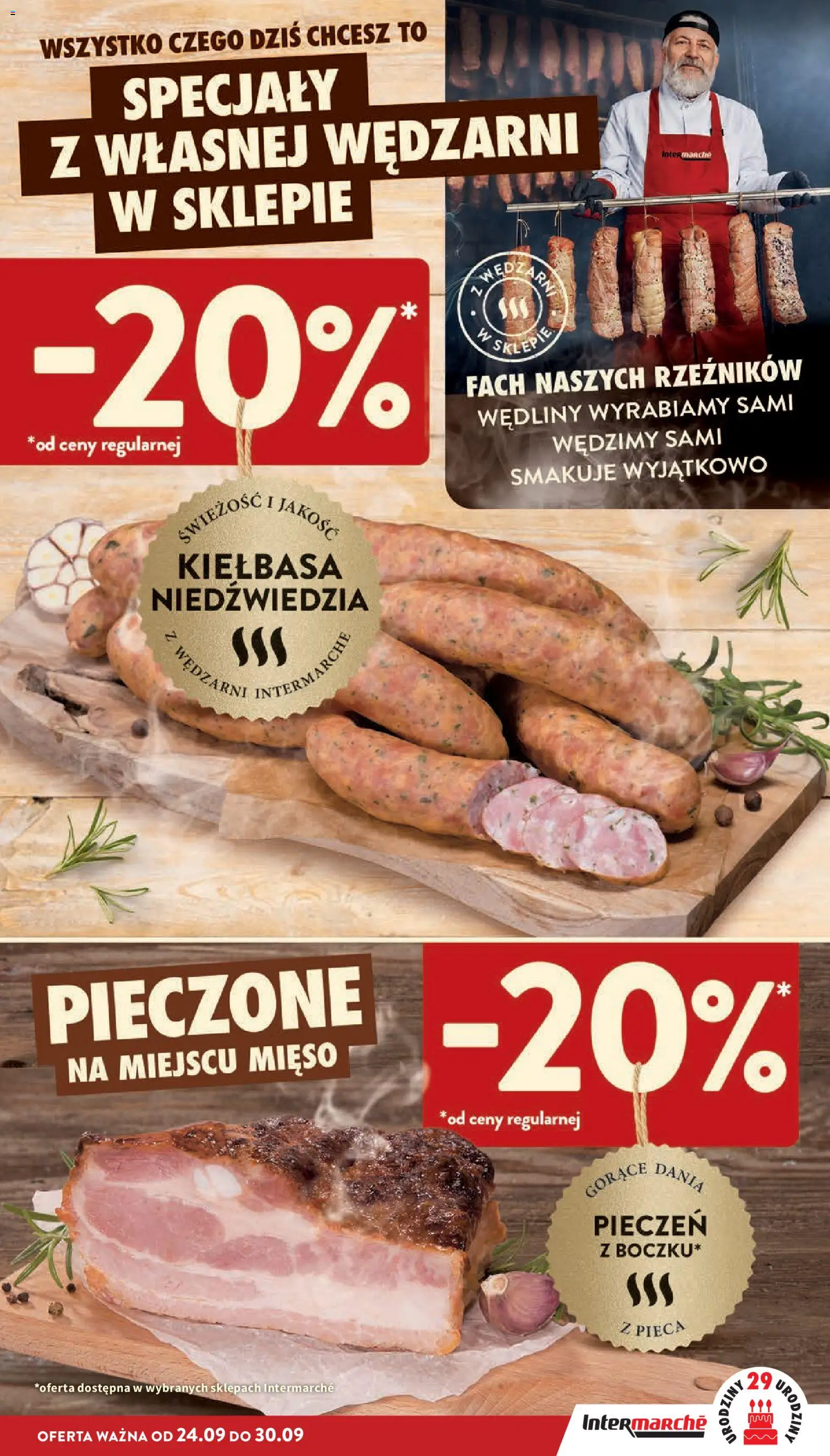 Intermarche gazetka od 24.09.2026 | Strona: 15 | Produkty: Kiełbasa, Specjały, Mięso, Wędliny