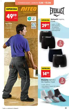 Pogląd oferty "Spodnie robocze męskie*, Spodnie robocze męskie, rozm.: M-XXL" - ważna od 30.05.2026 | Strona: 25 | Produkty: Spodnie, Skarpety, Bokserki, Skarpety damskie