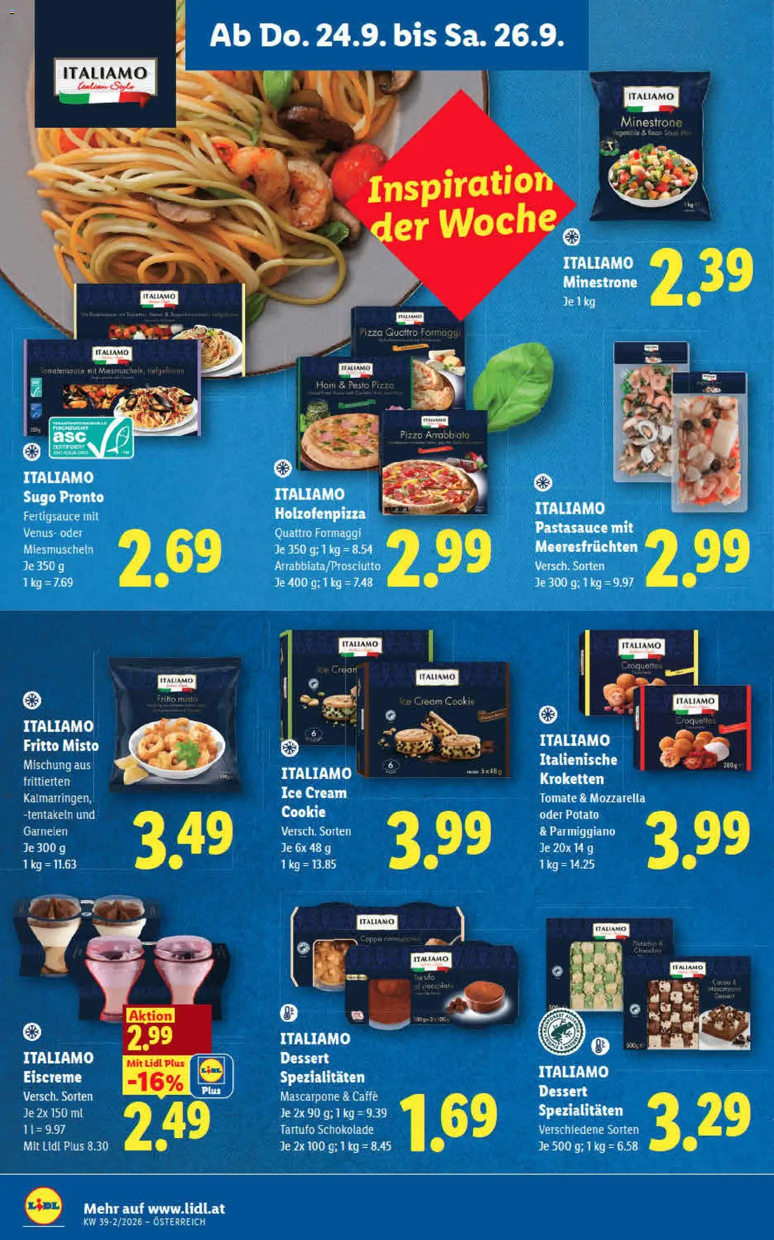 Lidl - Flugblatt gültig ab 24.09.2026 | Seite: 10 | Produkte: Gemüse, Schokolade, Pizza