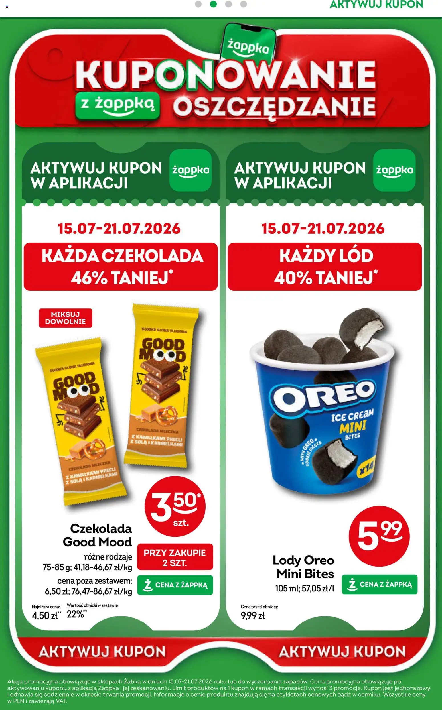 Żabka gazetka od 15.07.2026 | Strona: 49 | Produkty: Lód, Lody Oreo, Czekolada, Lody