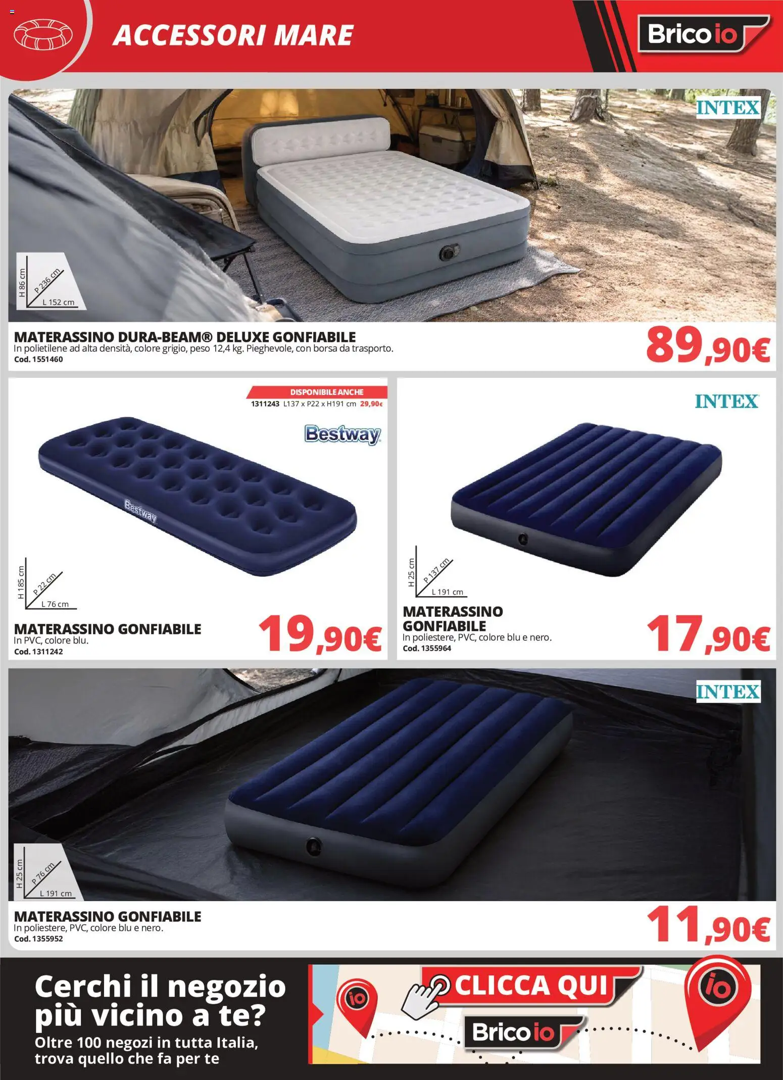 Volantino Brico io del 18/06/2026 | Pagina: 14 | Prodotti: Tè, Materassino gonfiabile, Borsa