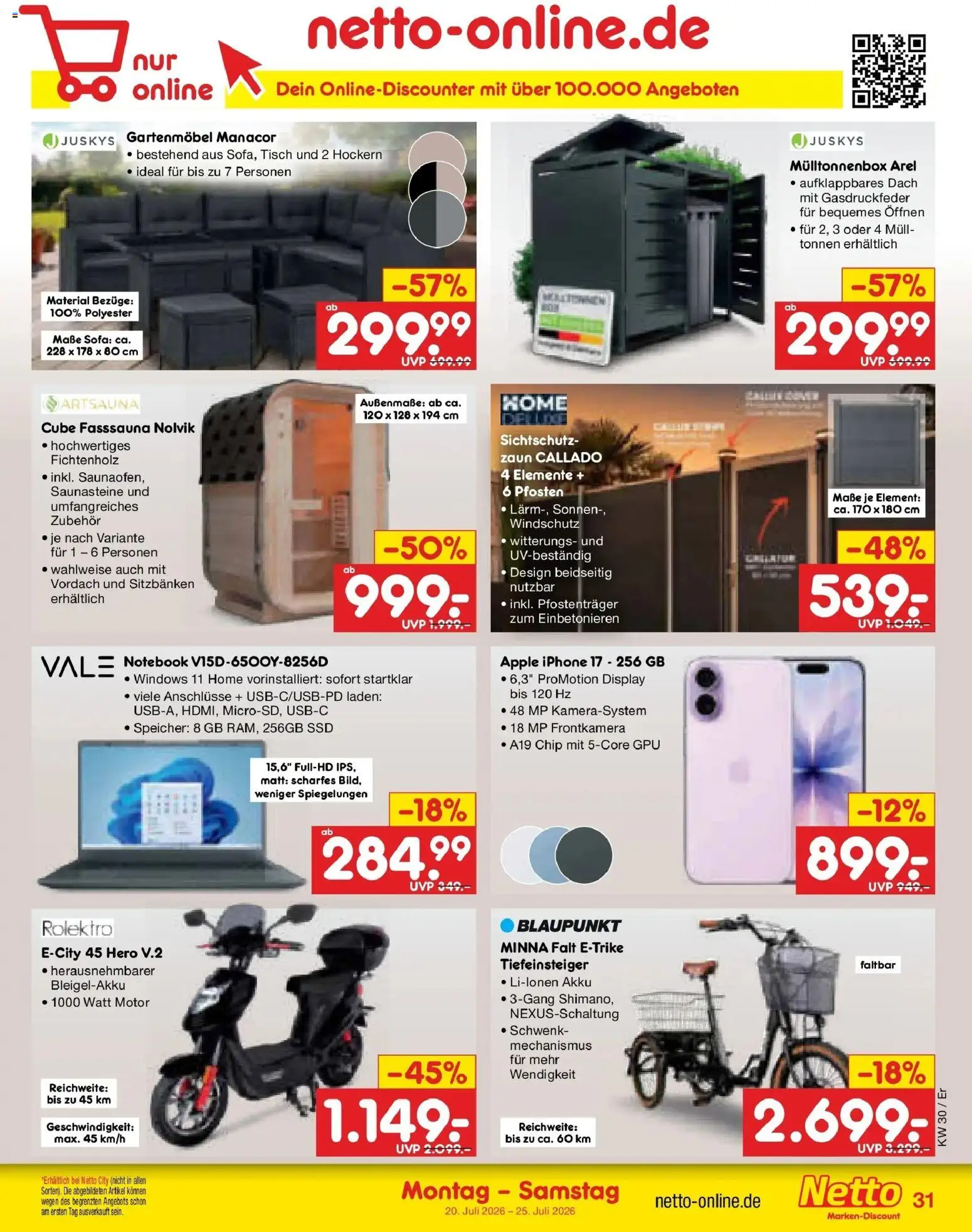 Netto Marken-Discount Prospekt Weimar – gültig ab 20.07.2026 | Seite: 49 | Produkte: Tisch, Iphone, Apple, Notebook