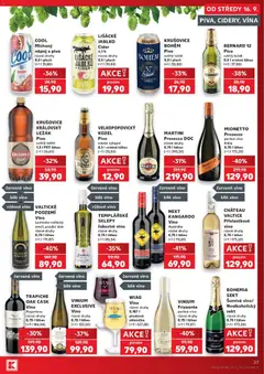Náhled letáku VELKOPOPOVICKÝ KOZEL, Pivo světlé výčepní 0,5 l vratná láhev od 16.09.2026 | Strana: 37