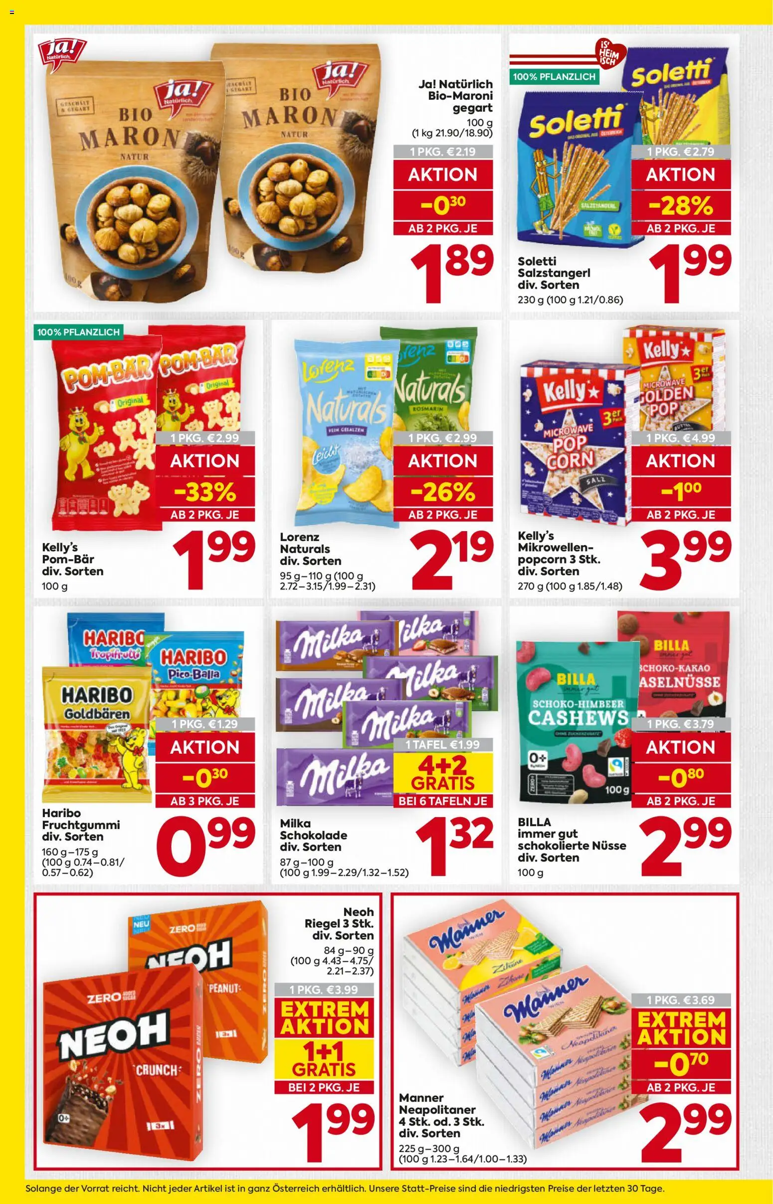 Billa AT akciós ujság - amely érvényes a következő dátumtól: 2026.09.17. | Oldal: 12 | Termékek: Haribo, Milka, Popcorn
