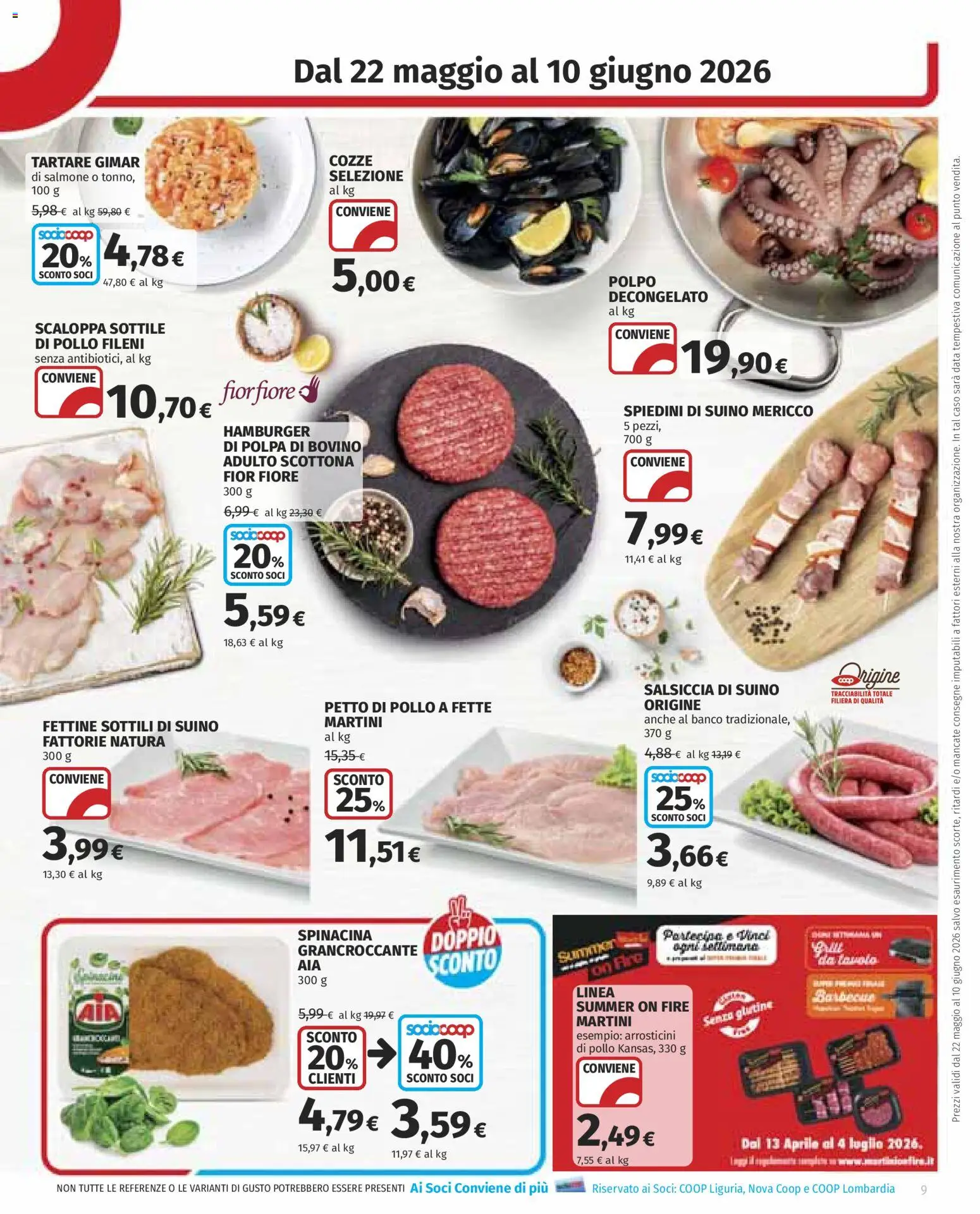Volantino COOP del 22.05.2026 | Pagina: 9 | Prodotti: Bovino, Cozze, Polpo, Suino