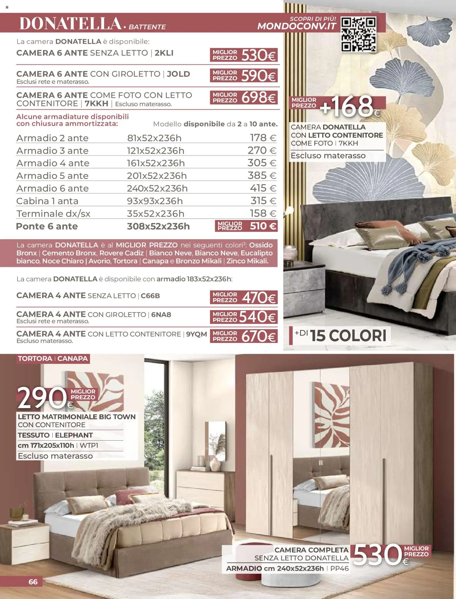 Volantino Mondo Convenienza del 01/09/2026 | Pagina: 68 | Prodotti: Letto matrimoniale, Contenitore, Materasso, Cemento