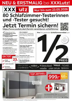 XXXLutz Schlafzimmer-Testerinnen und -Tester gesucht ab 09.05.2026 gültig