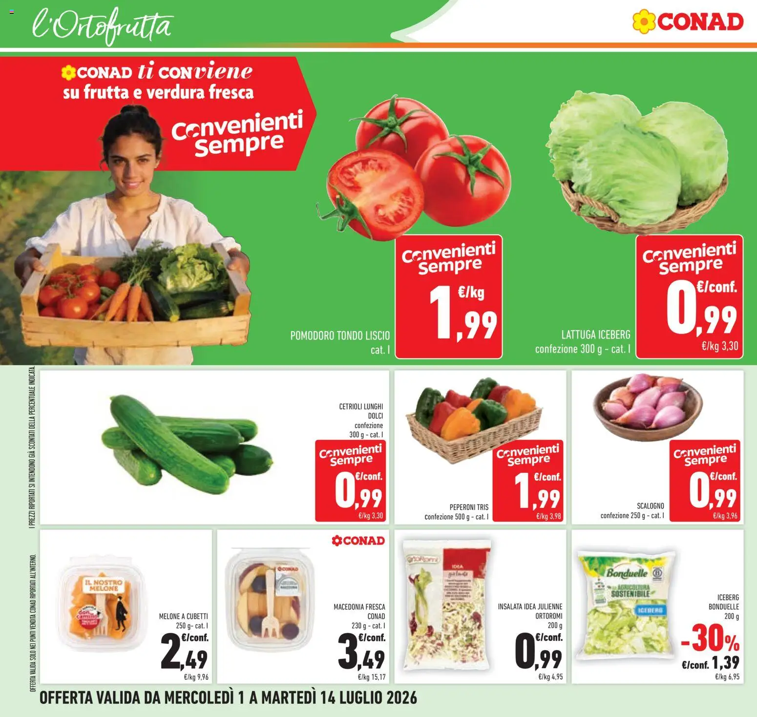 Volantino Conad del 01/07/2026 | Pagina: 10 | Prodotti: Frutta, Pomodoro, Pomodori, Melone