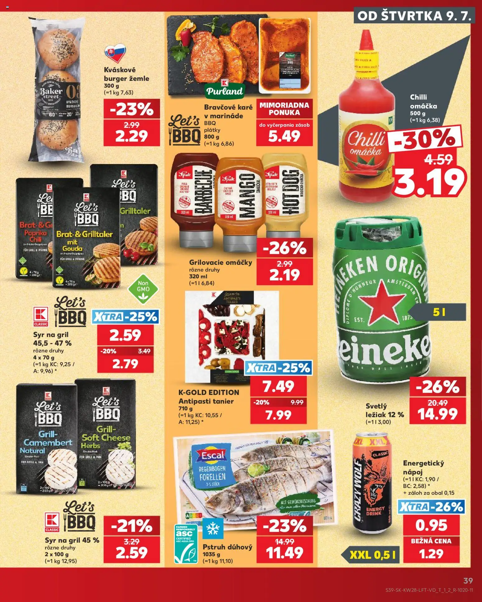 Kaufland SK akciós ujság - amely érvényes a következő dátumtól: 2026.07.09. | Oldal: 39 | Termékek: Chili, Hot dog, Antipasti, Mangó