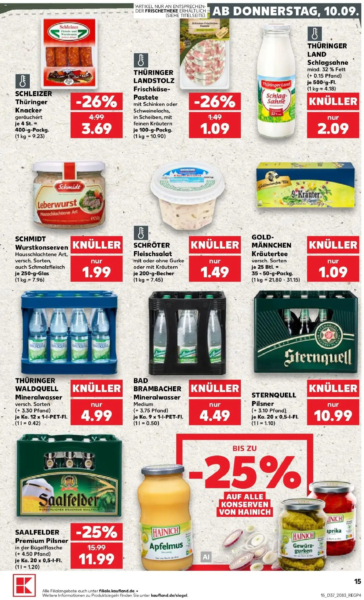 Prospekt Kaufland ab 07.09.2026 » Angebote Online zum Blättern | Seite: 24 | Produkte: Schlagsahne, Schinken, Apfelmus, Frischkase