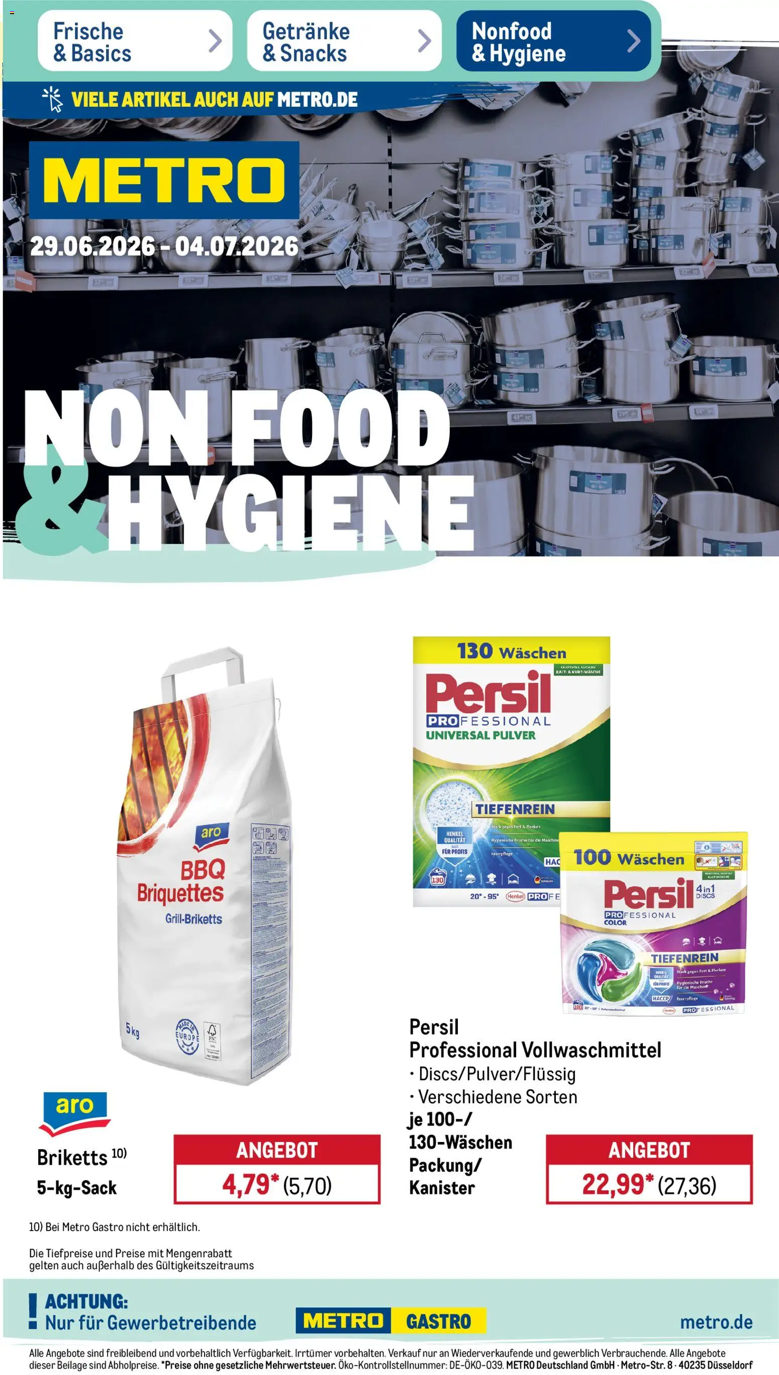 Metro Non Food & Hygiene – gültig ab 29.06.2026 | Seite: 1 | Produkte: Persil