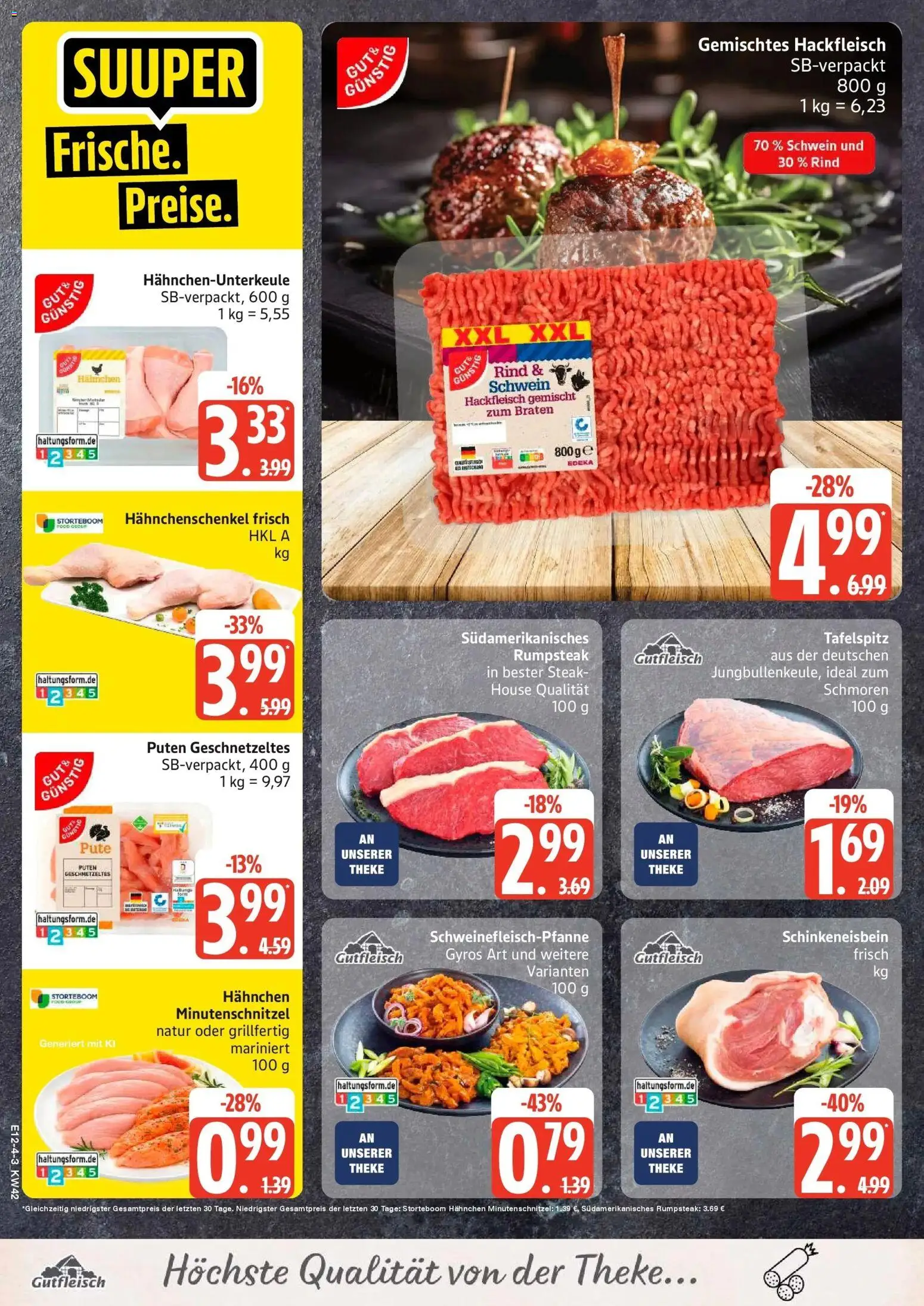 Edeka Prospekt Ammersbek (ab 12.10.2026) » Angebote Online | Seite: 4 | Produkte: Rumpsteak, Tafelspitz, Hahnchenschenkel, Gyros