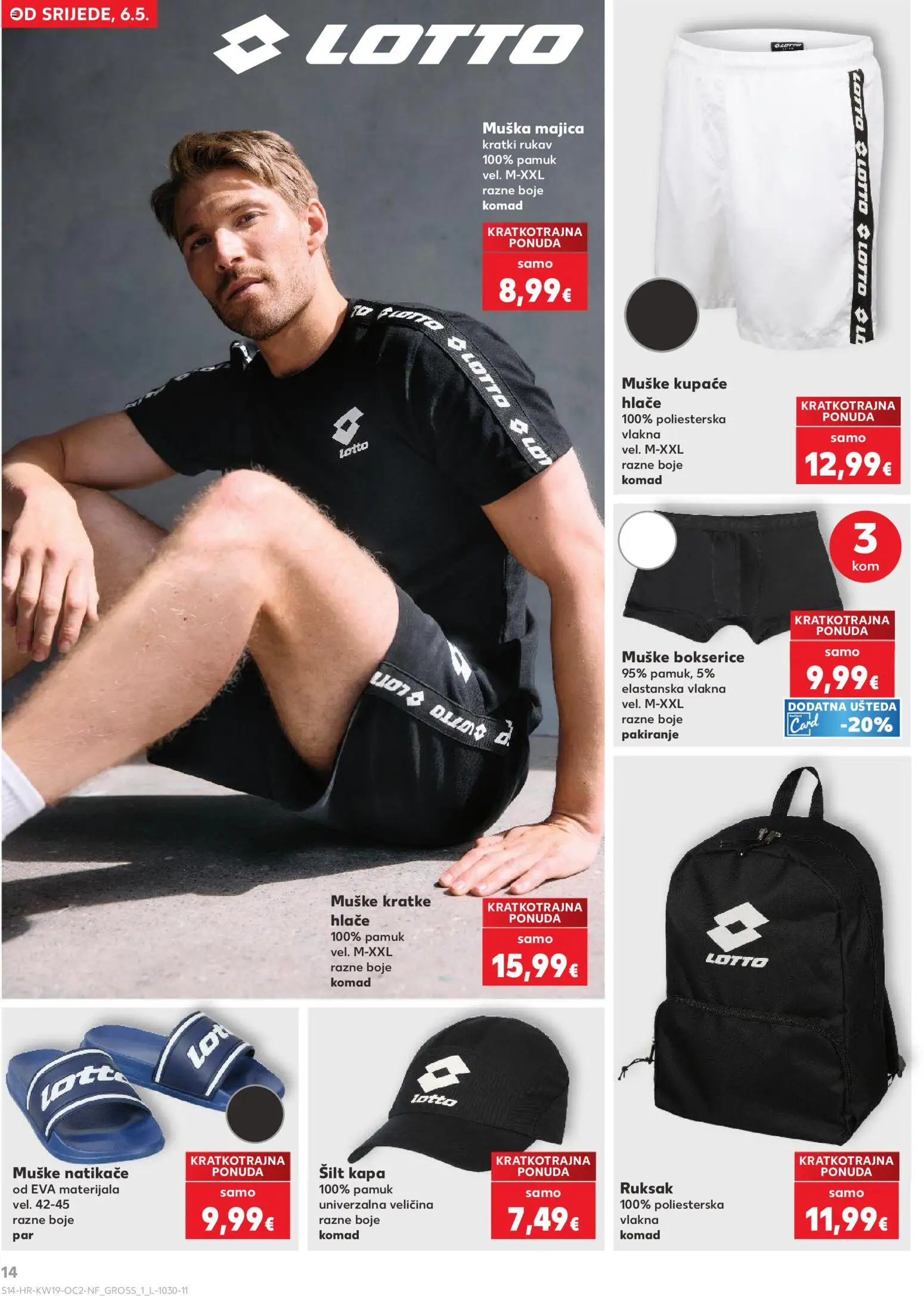 Kaufland katalog | vrijedi od 06.05.2026 | Stranica: 14 | Proizvodi: Kupaće hlače, Majica, Kratke hlače, Ruksak