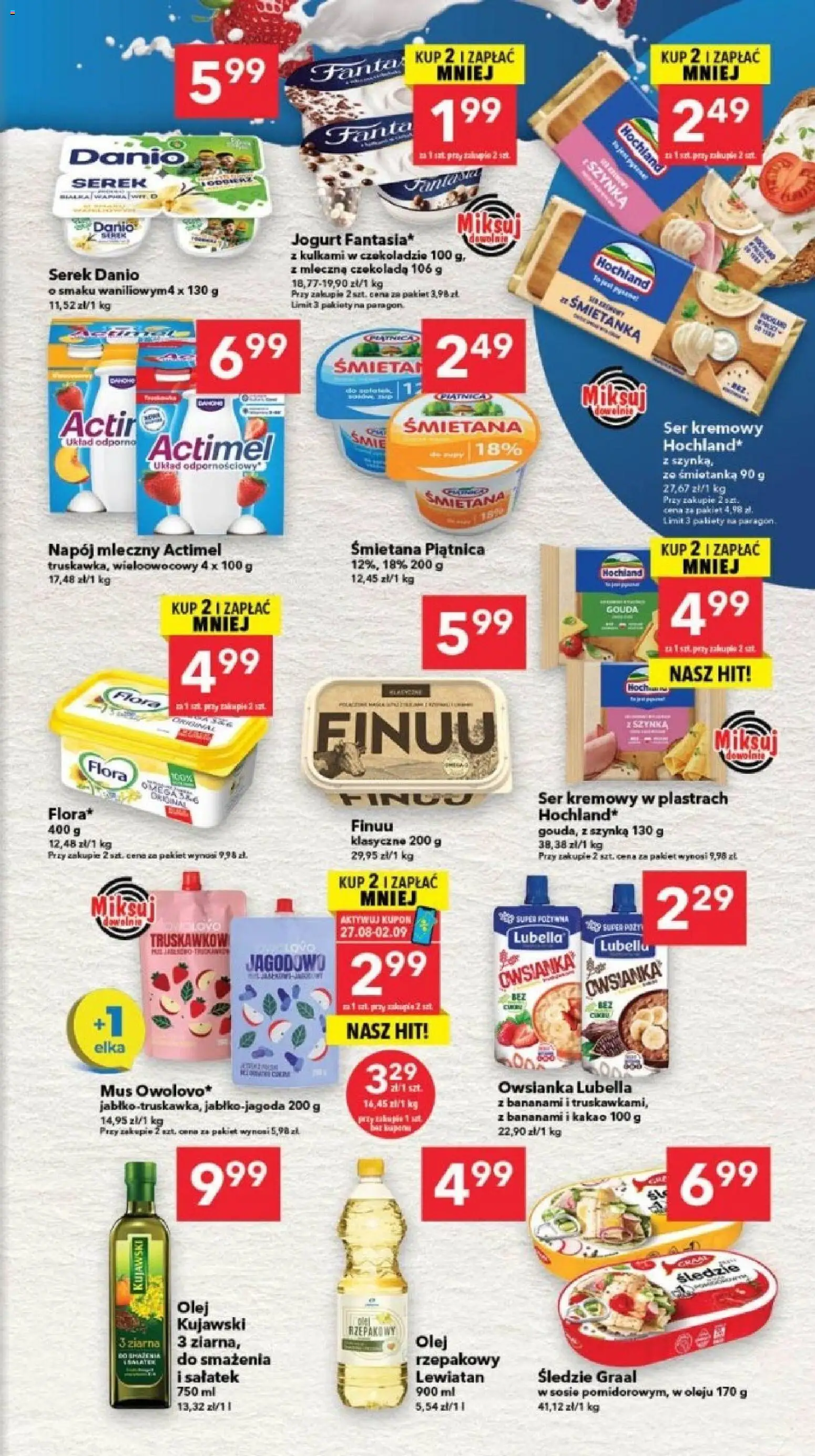 Lewiatan gazetka - Szczecin od 27.08.2026 | Strona: 3 | Produkty: Kakao, Piątnica, Actimel, Olej