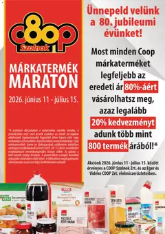 COOP Szolnok Márkatermék maraton - amely érvényes a következő dátumtól: 11.06.2026