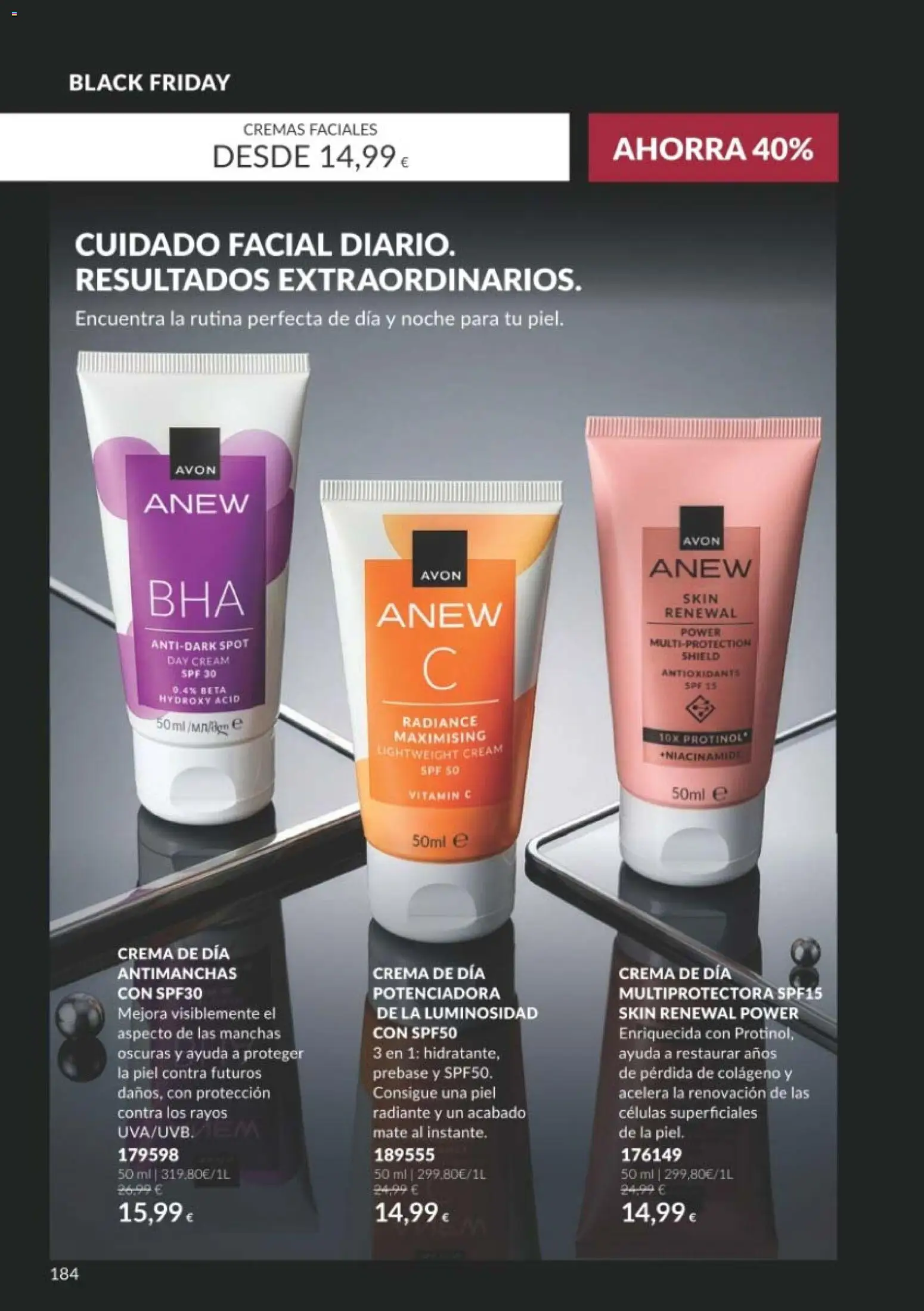 Catálogo AVON Black Friday │ válido desde el 01/11/2026 | Página: 184 | Productos: Crema, Crema de día