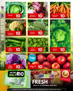 Super Save specials catalogue – valid from 11/09/2026 | Page: 6 | Products: Cauliflower, Broccoli, Carrots, Lettuce