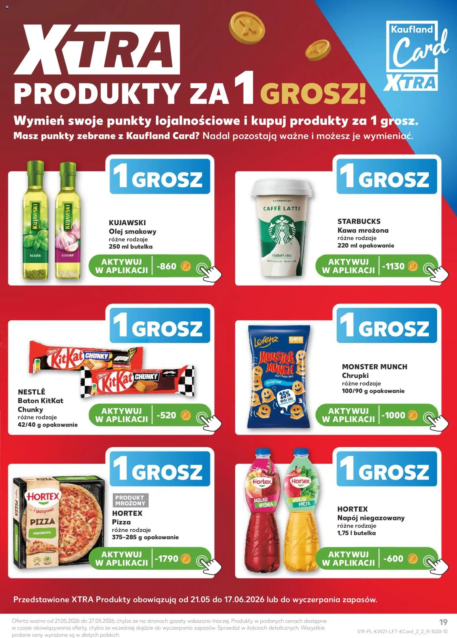 Kaufland Polsko leták od 21.05.2026 | Strana: 19 | Produkty: Starbucks, Monster, Olej, Pizza