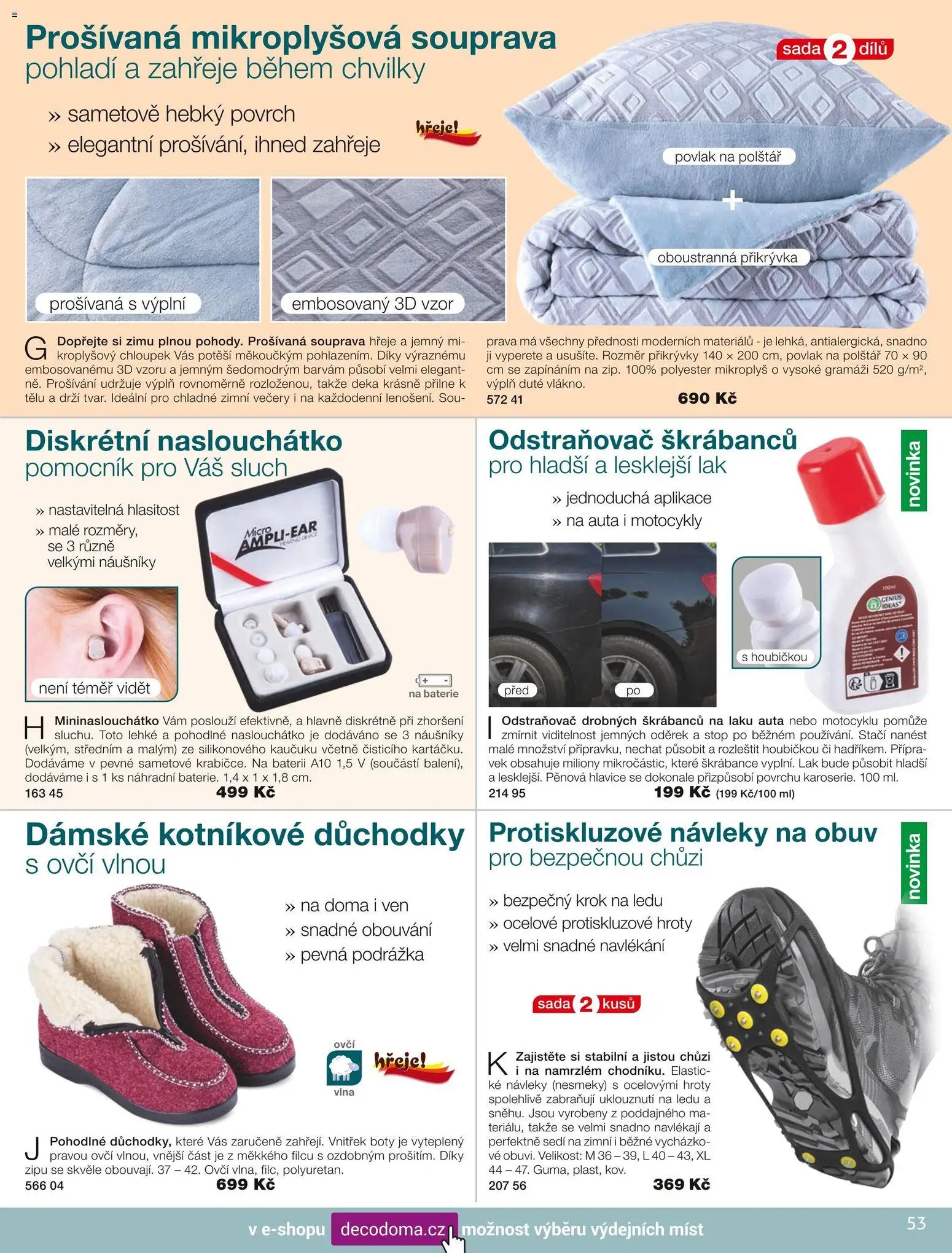 Decodoma katalog Podzim 2026 od 01.09.2026 | Strana: 53 | Produkty: Povlak na polštář, Nesmeky, Boty, Baterie