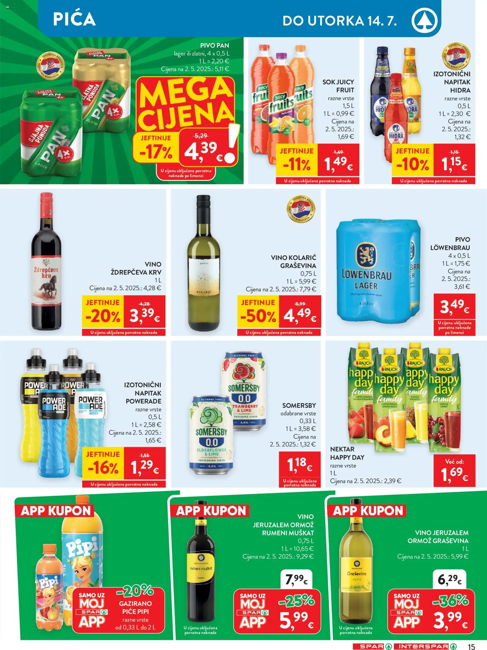 Spar katalog | vrijedi od 08.07.2026 | Stranica: 29 | Proizvodi: Sok, Pivo, Ananas, Somersby