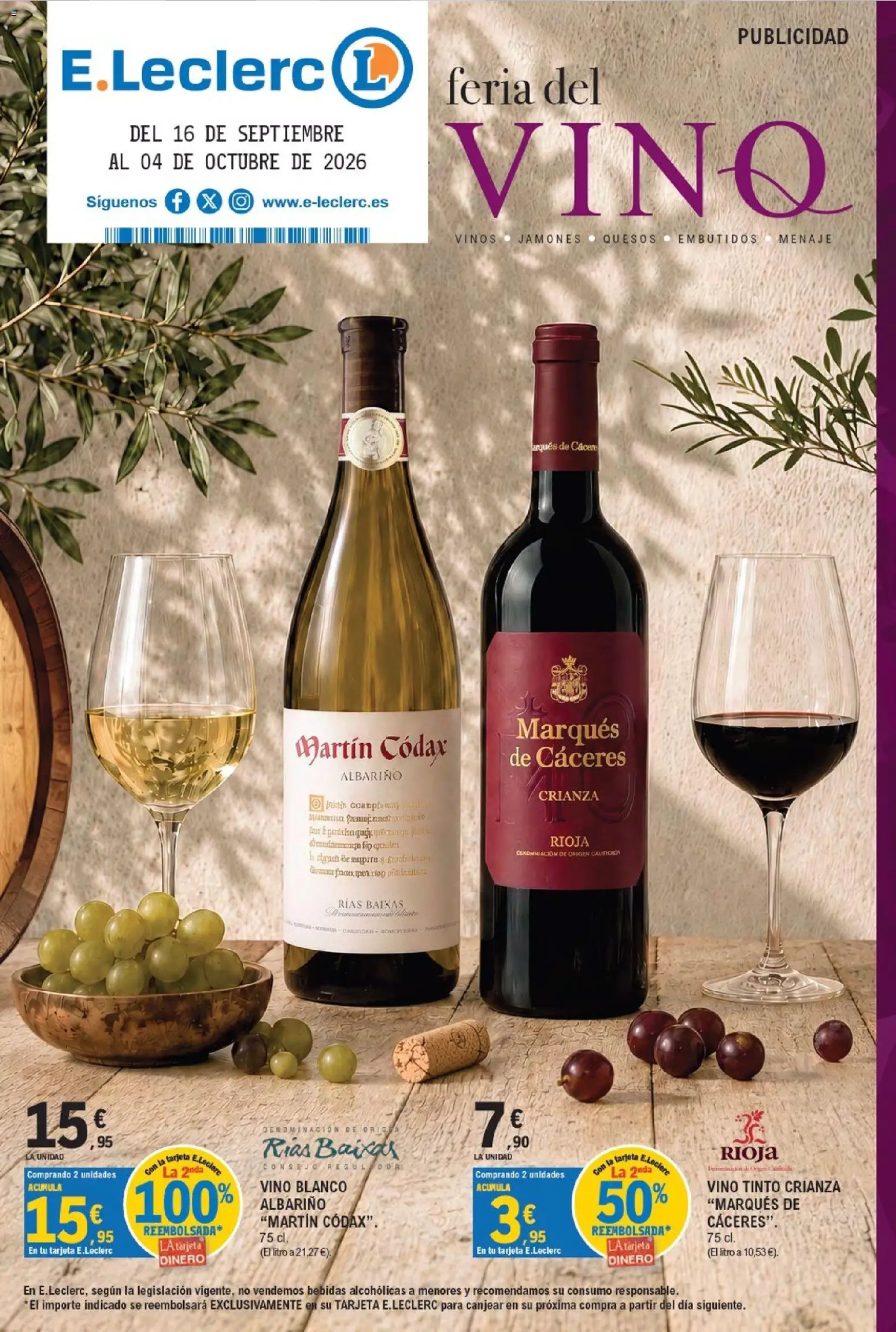 E.Leclerc - Miranda de Ebro │ válido desde el 16/09/2026 | Página: 1 | Productos: Vino tinto, Vino, Vino blanco, Bebidas