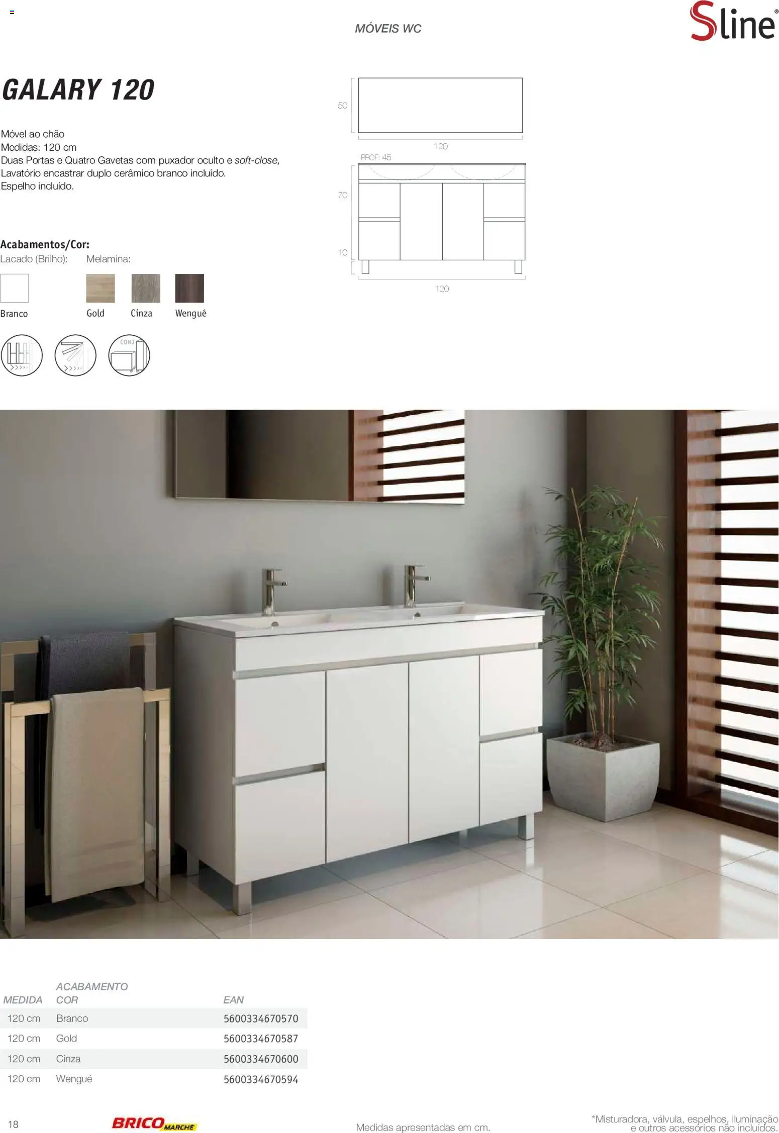 BricoMarché Catálogo de Inspiração Banho │ válido de 15.06.2026 | Página: 18 | Produtos: Portas, Lavatório, Espelho